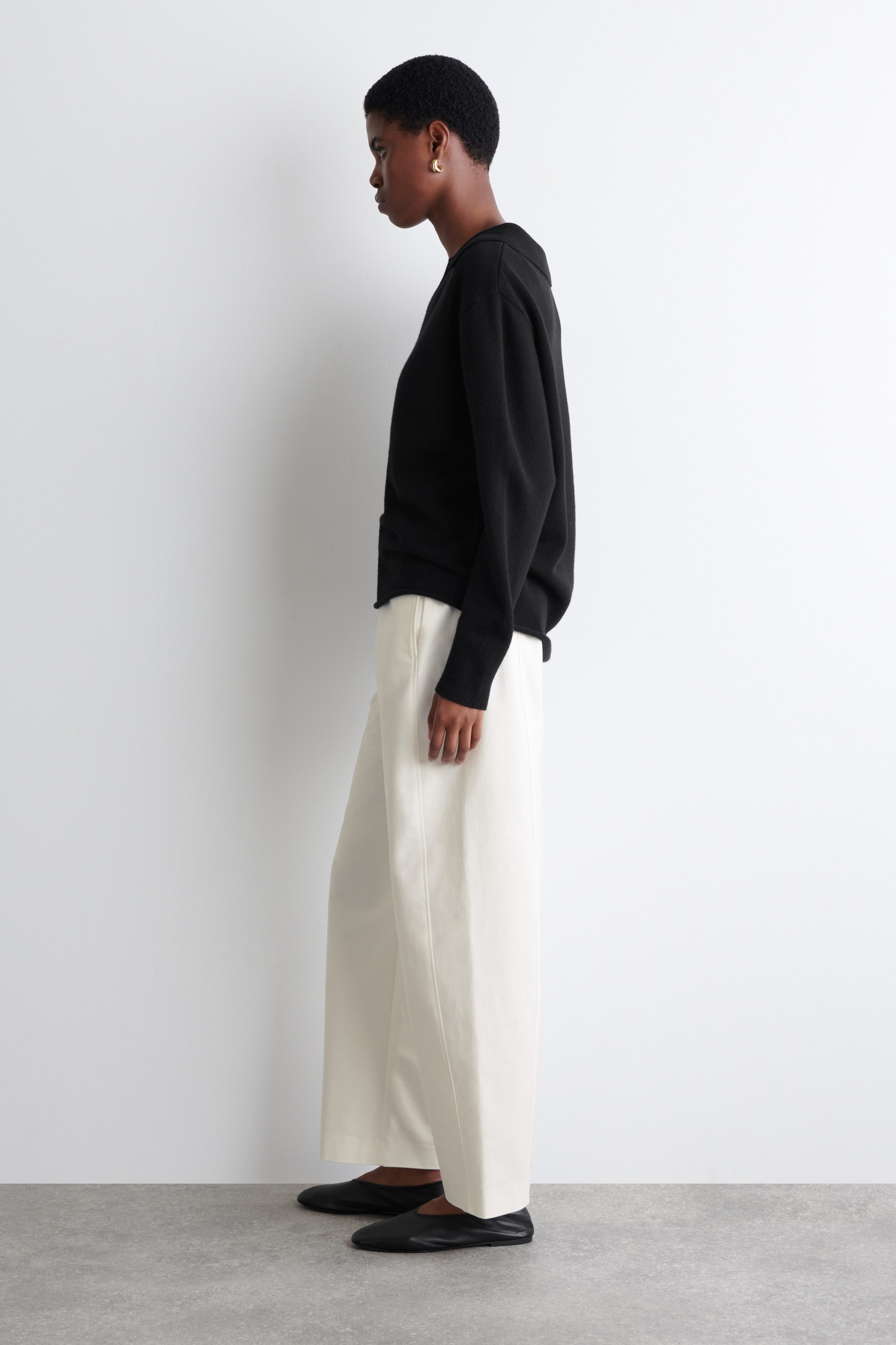 PIMA COTTON BARREL-LEG PANTS