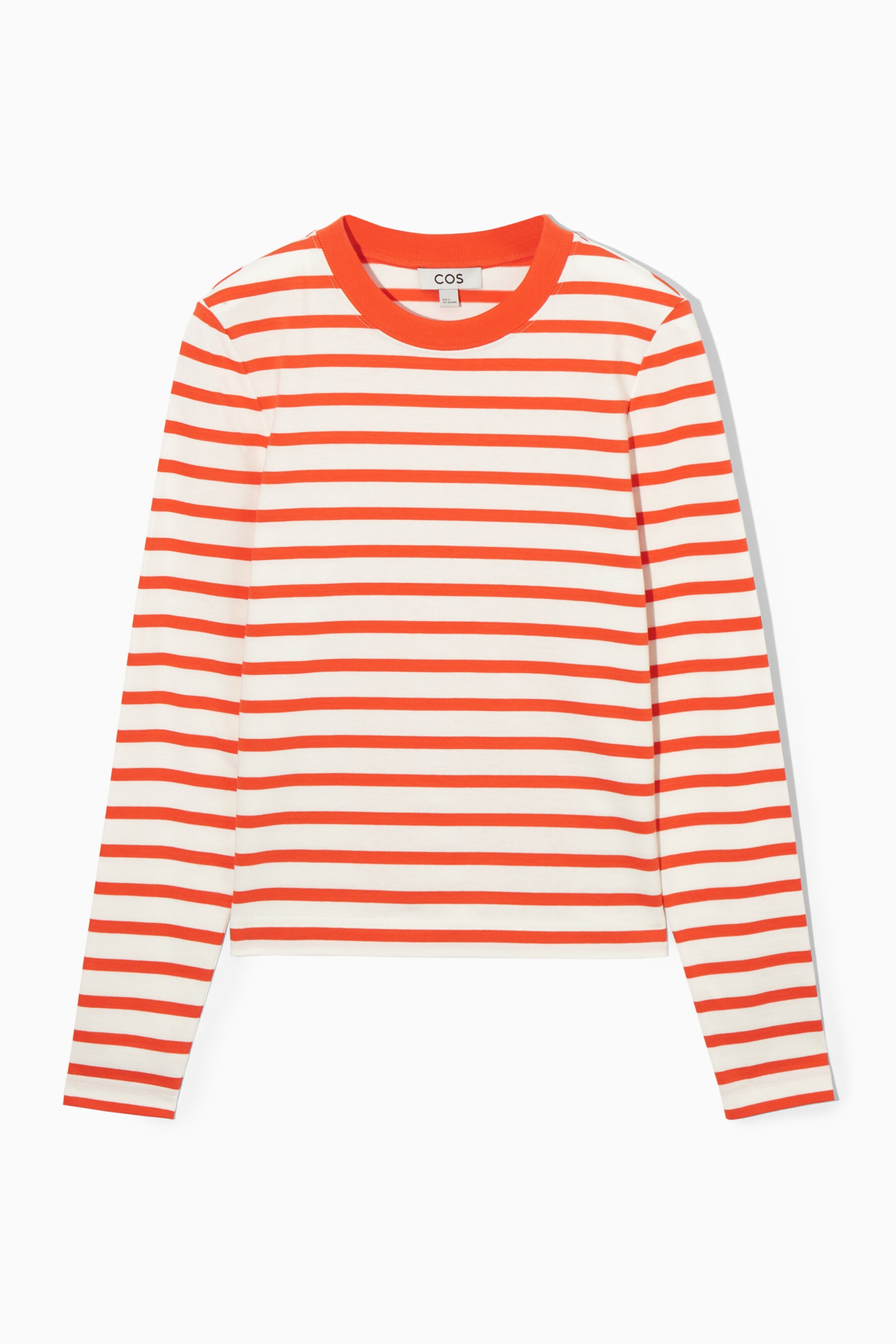 View larger image: CLEAN CUT REGULAR LONG-SLEEVED T-SHIRT - ORANGE / WHITE / STRIPED - Ladies | H&M GB 1