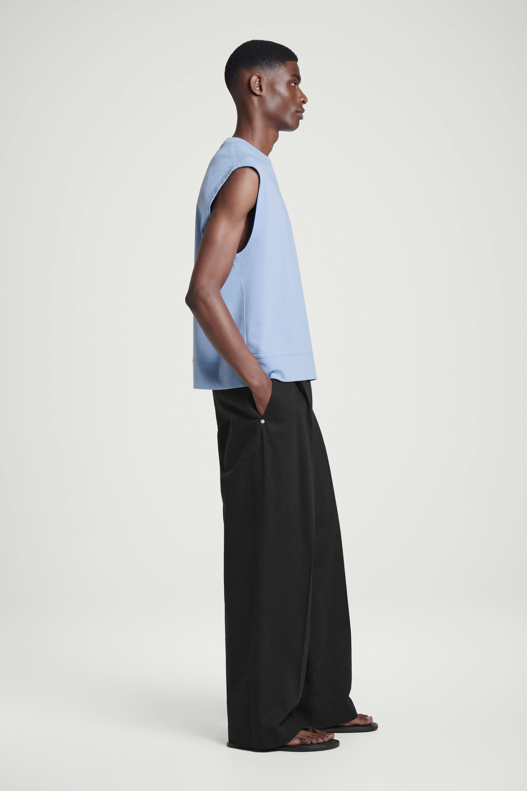RELAXED COTTON-CREPE TANK TOP
