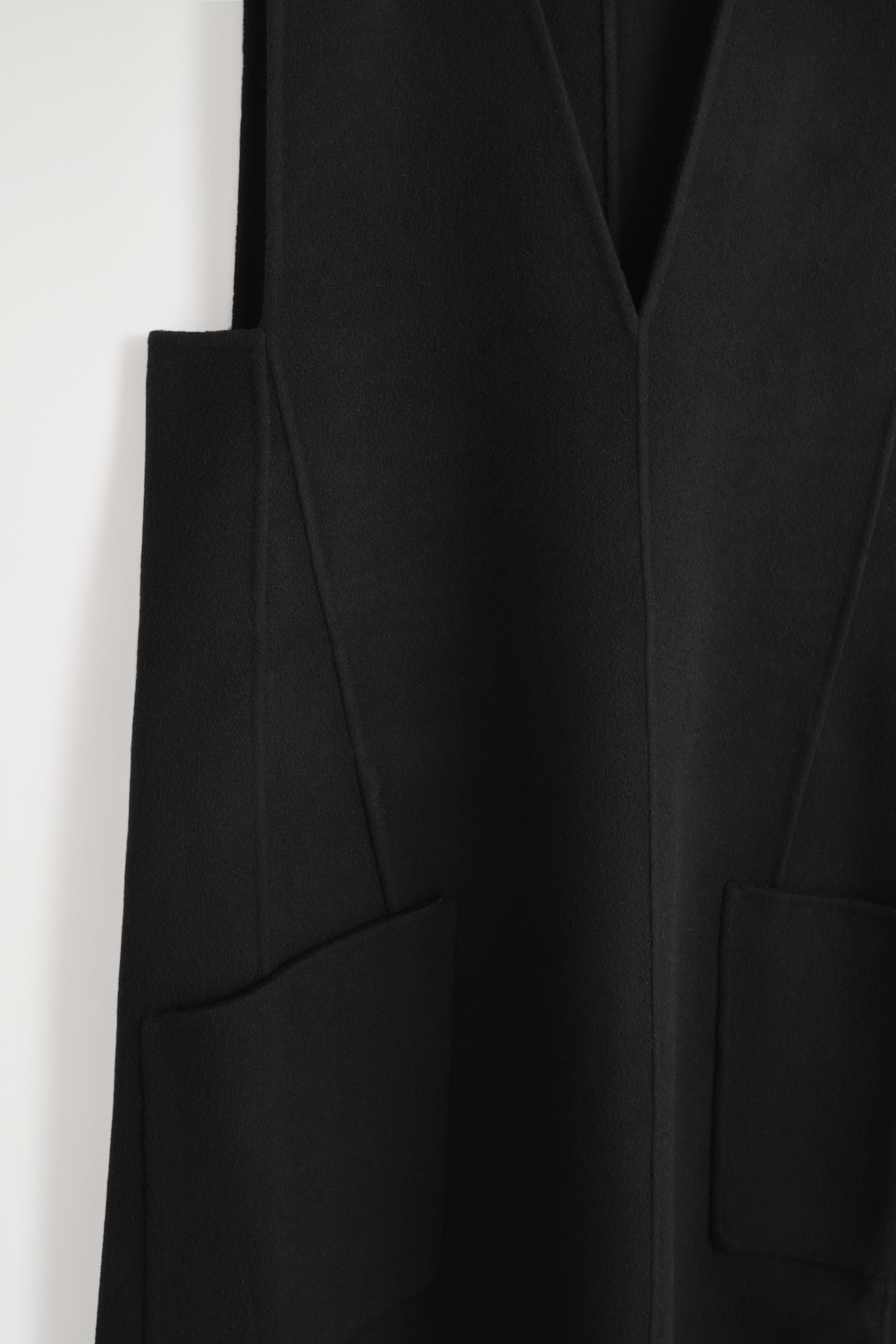 ROBE EN LAINE MÉRINOS DOUBLE FACE - NOIR - 4