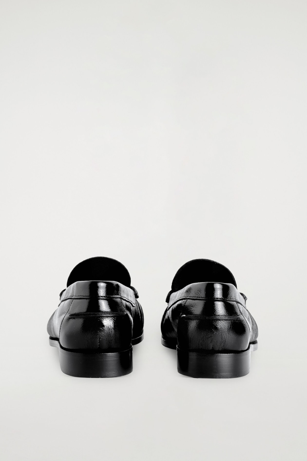 LEATHER MOCCASIN LOAFERS — BLACK