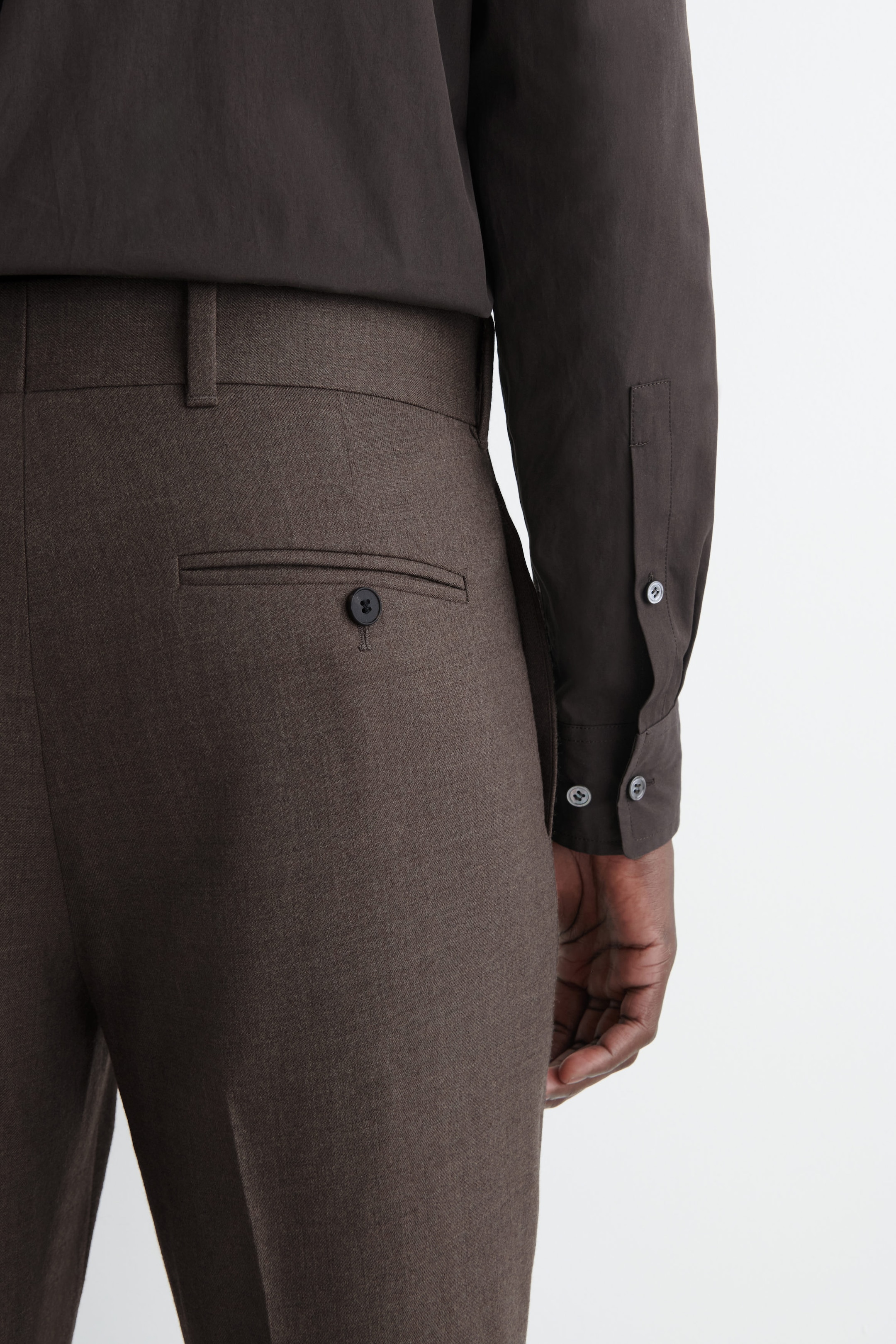 WOOL TAPERED TROUSERS