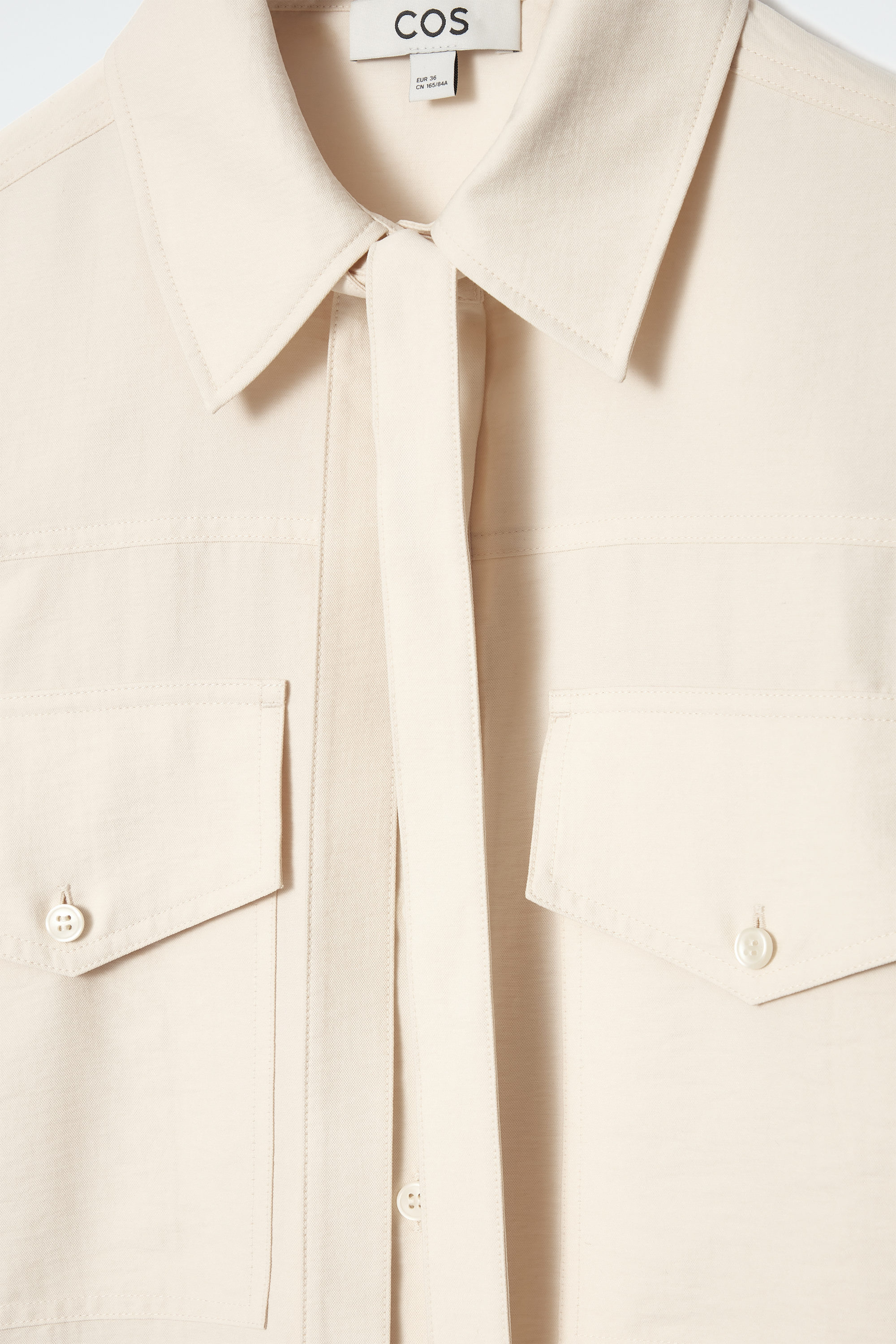 NECK-TIE SHIRT - ECRU | COS