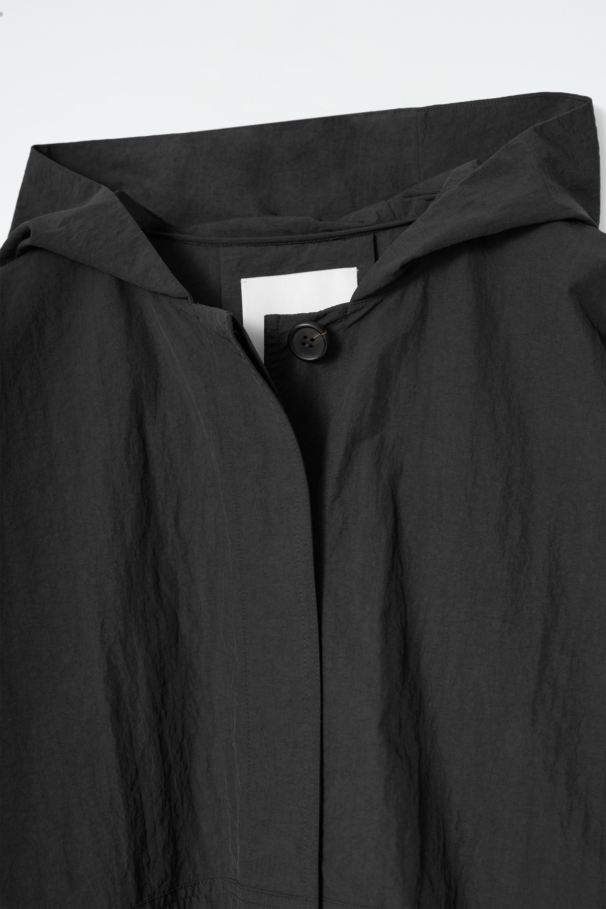 HOODED TRENCH COAT CAPE - BLACK | COS