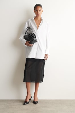 WING-COLLAR COTTON TUXEDO SHIRT — WHITE 2