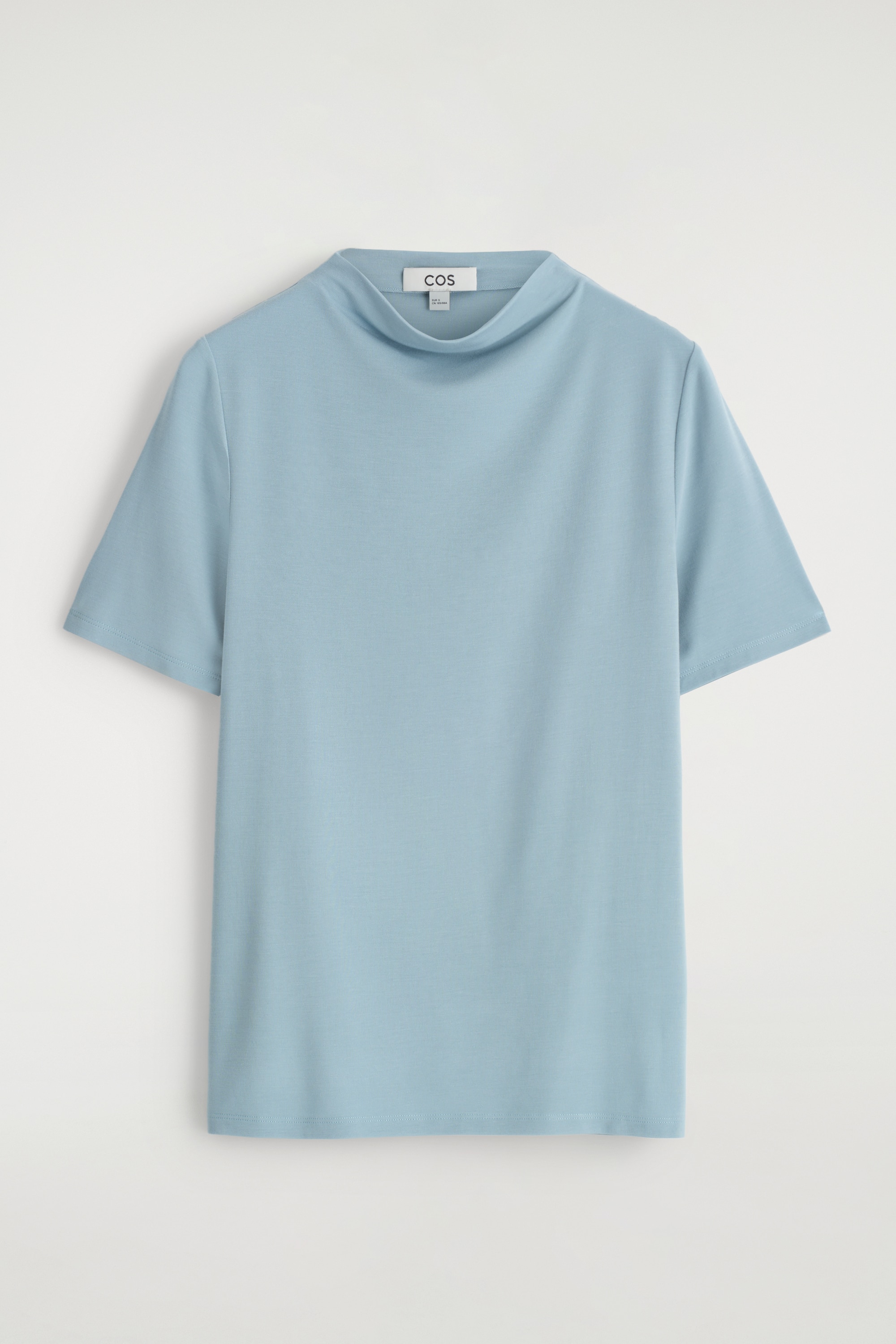 TRIČKO Z JERSEY S DRAPÉRIÍ - ocelově modrá/ČERNÁ