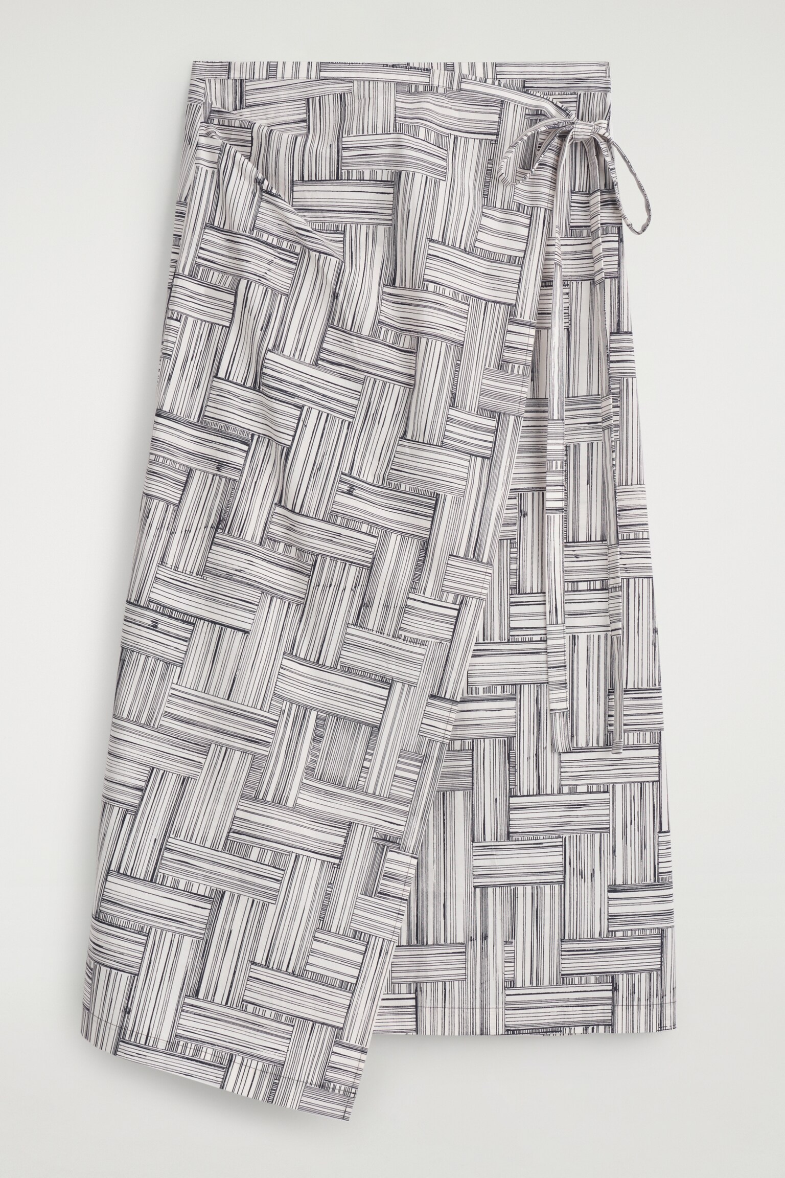JUPE PORTEFEUILLE EN COTON IMPRIMÉ - ÉCRU / MARINE / IMPRIMÉ - 2