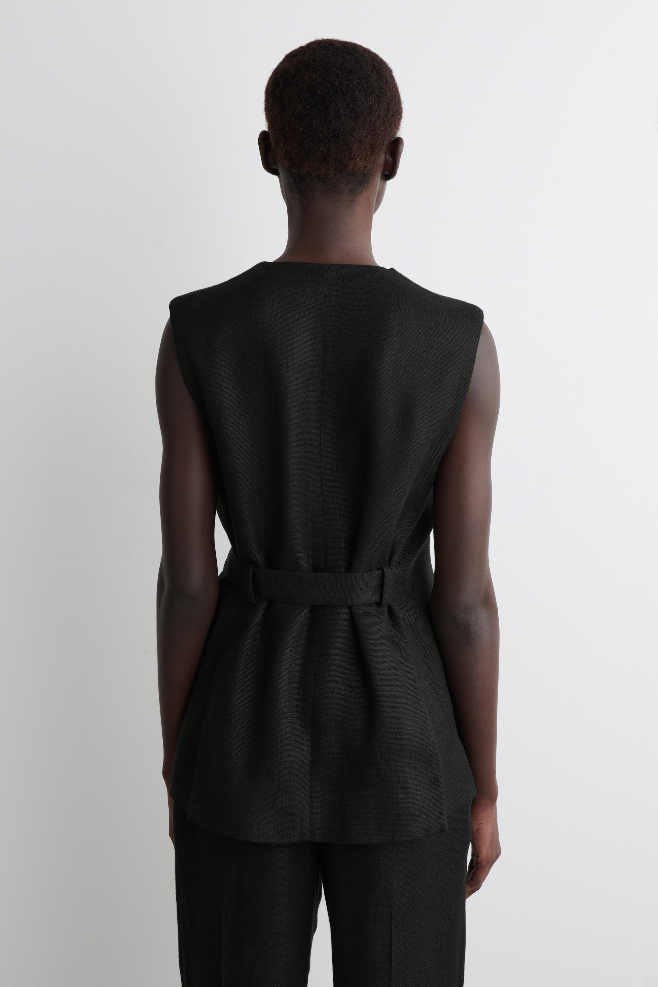 BELTED WRAP-FRONT WAISTCOAT