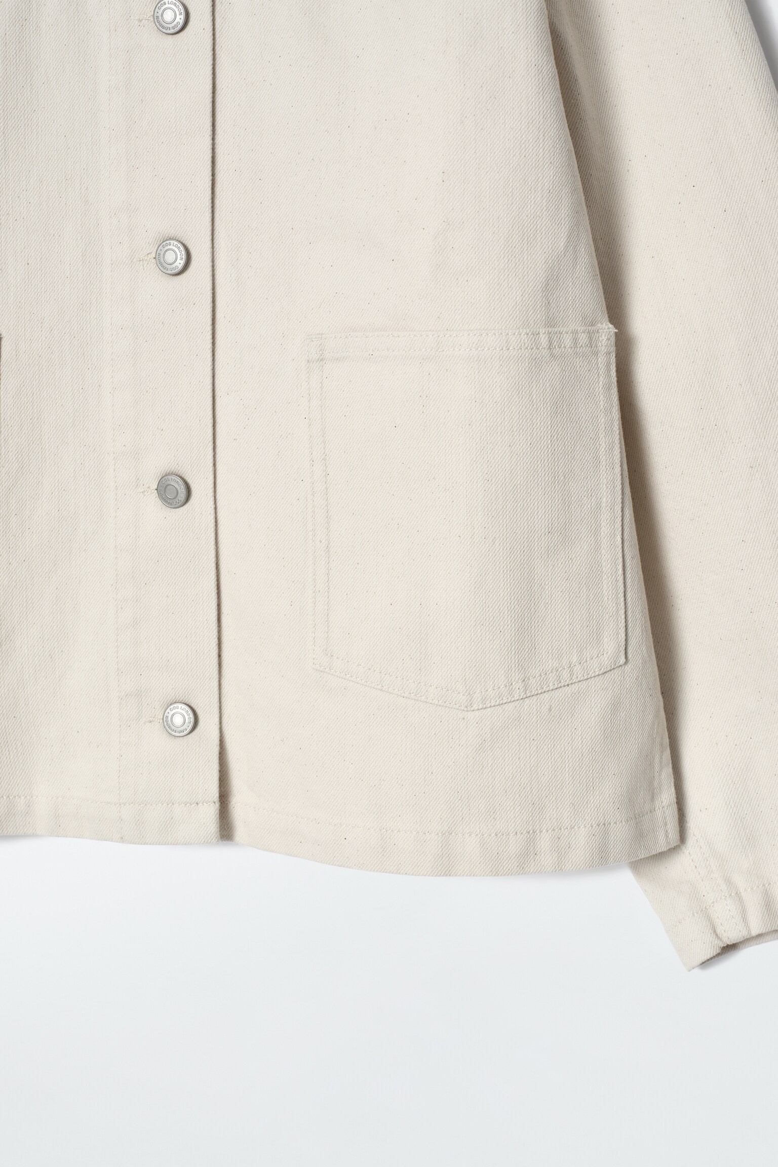 VESTE SILHOUETTE CARRÉE EN DENIM - ÉCRU - 8