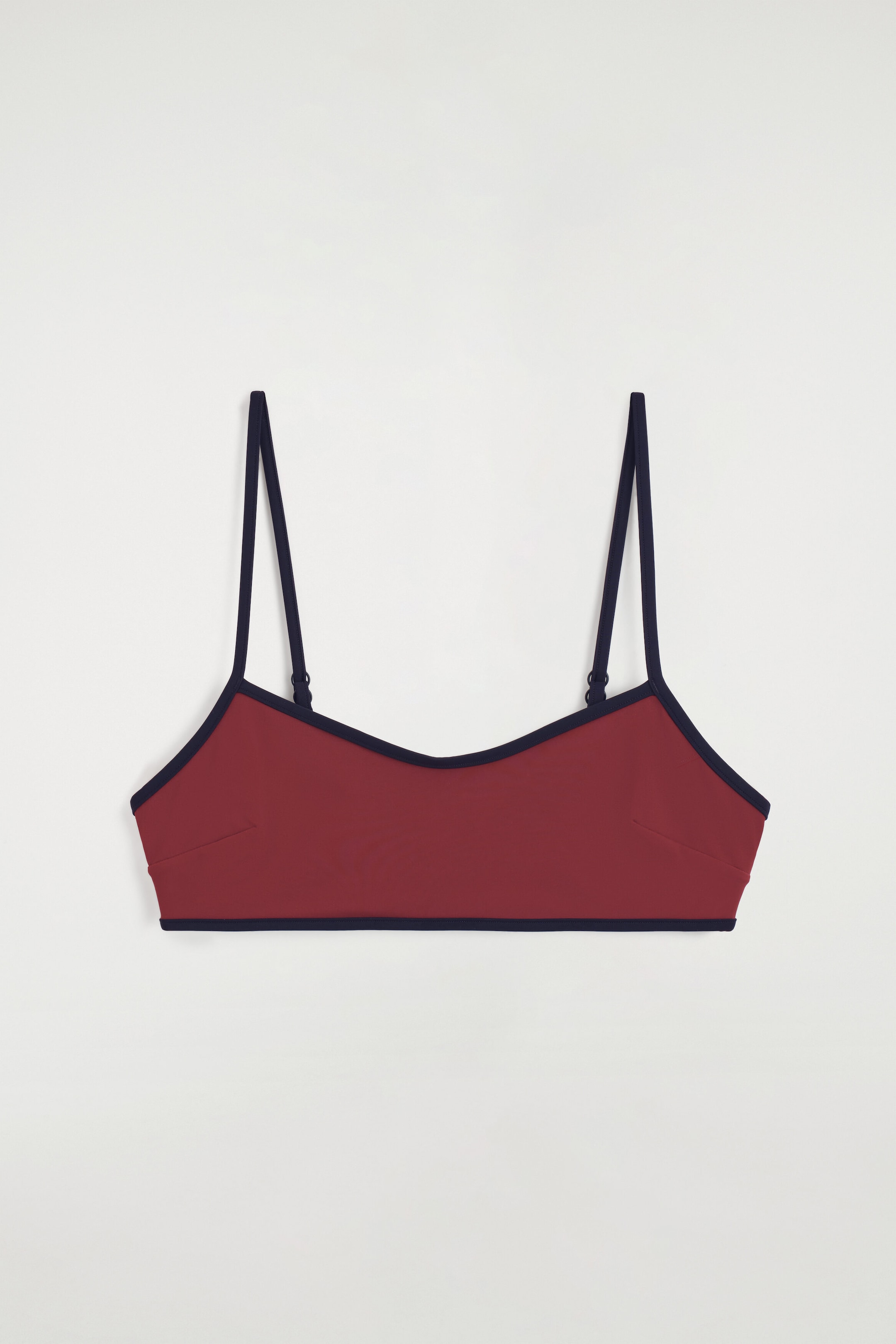 CONTRAST-TRIMMED SCOOP-NECK BIKINI TOP