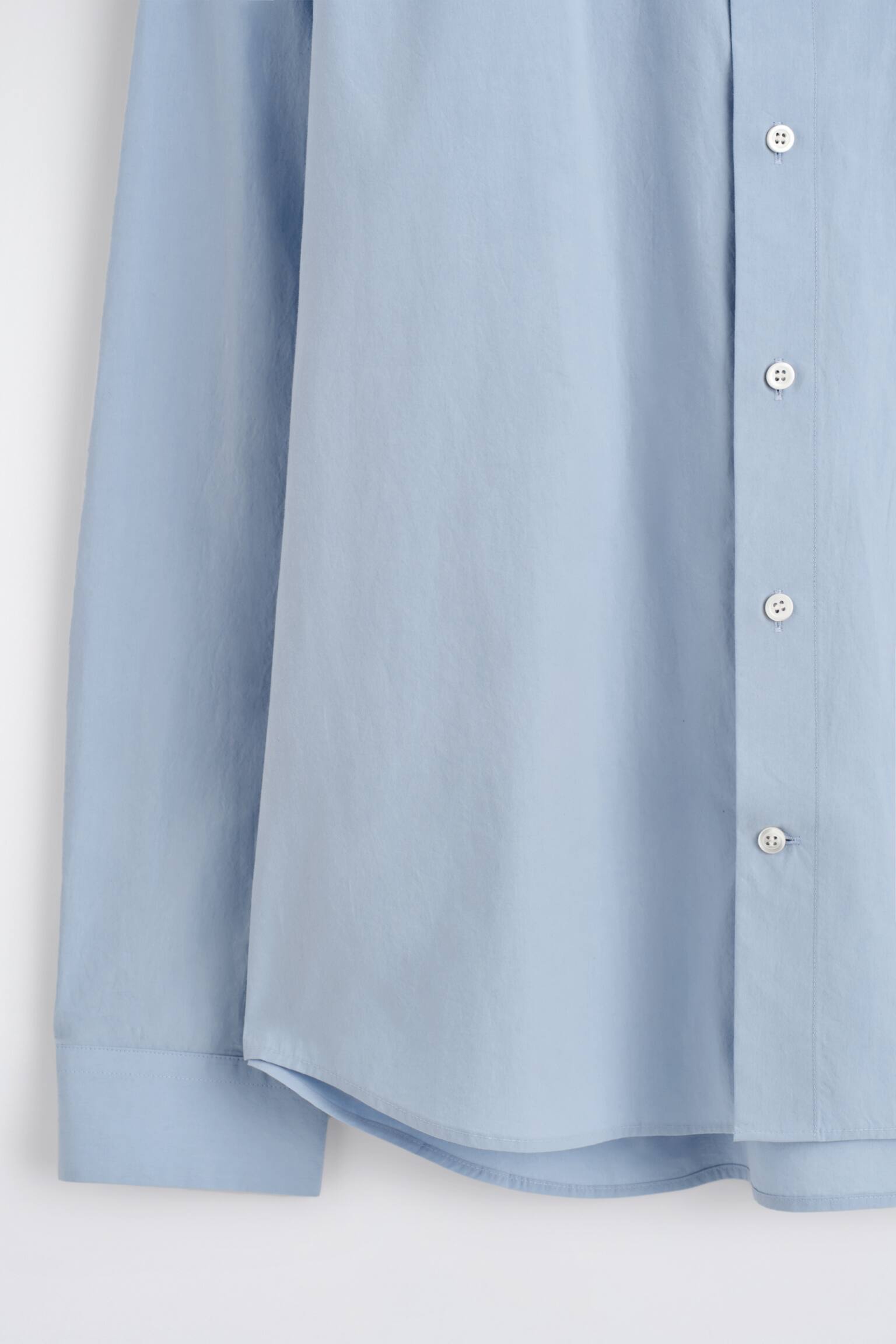 Camisa descontraída em popelina de algodão pima - AZUL/Azul-claro/Caqui / às riscas/BEGE/azul-claro - 6