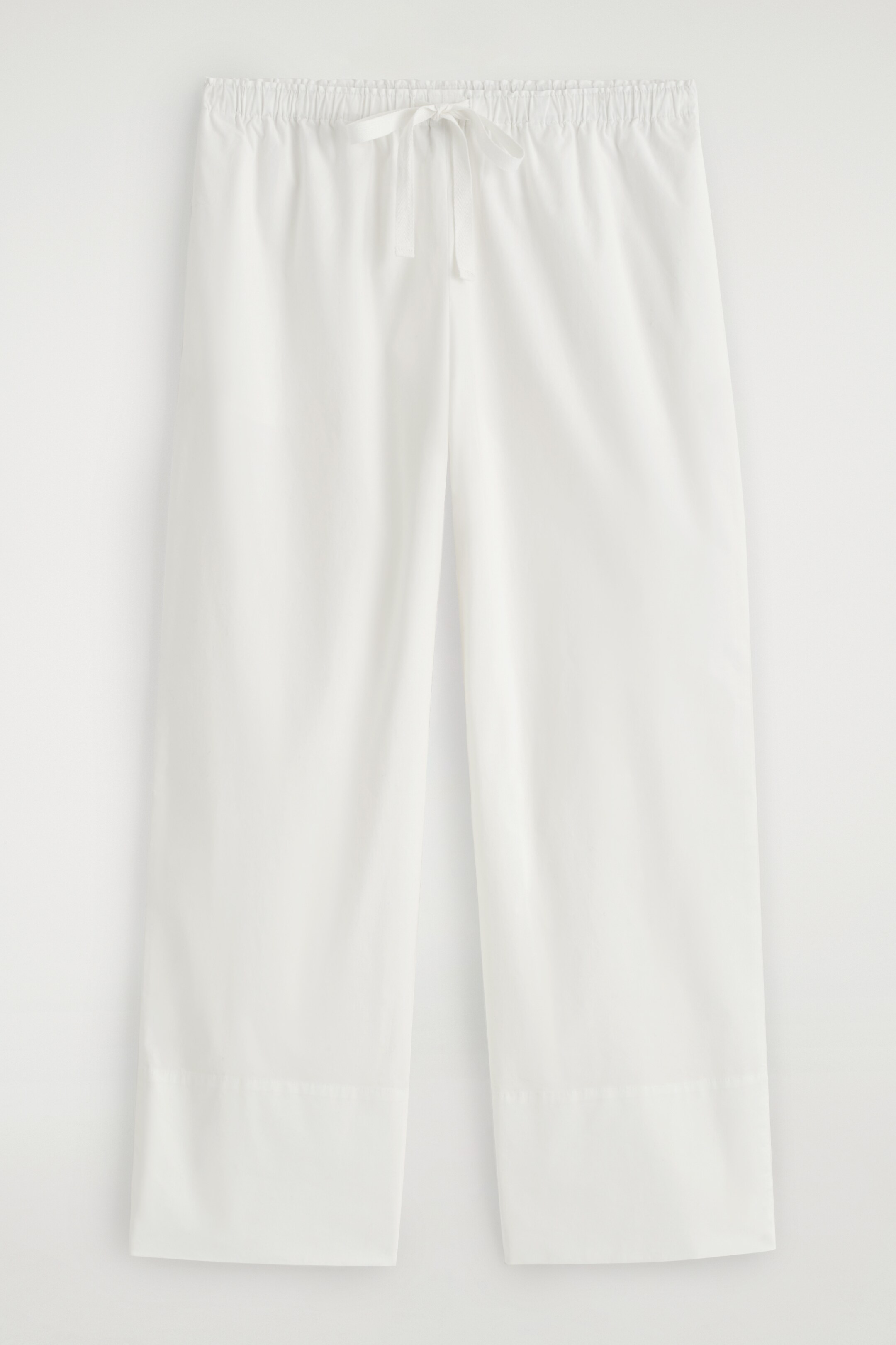 Grotere afbeelding bekijken: TREKKOORD KATOENEN BROEK - WIT - DAMES | H&M BE 7