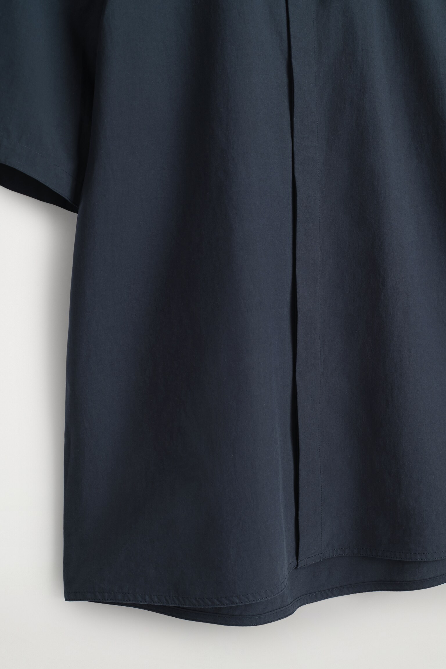 CHEMISE SANS COL EN COTON PIMA - BLEU MARINE/BLANC - 3