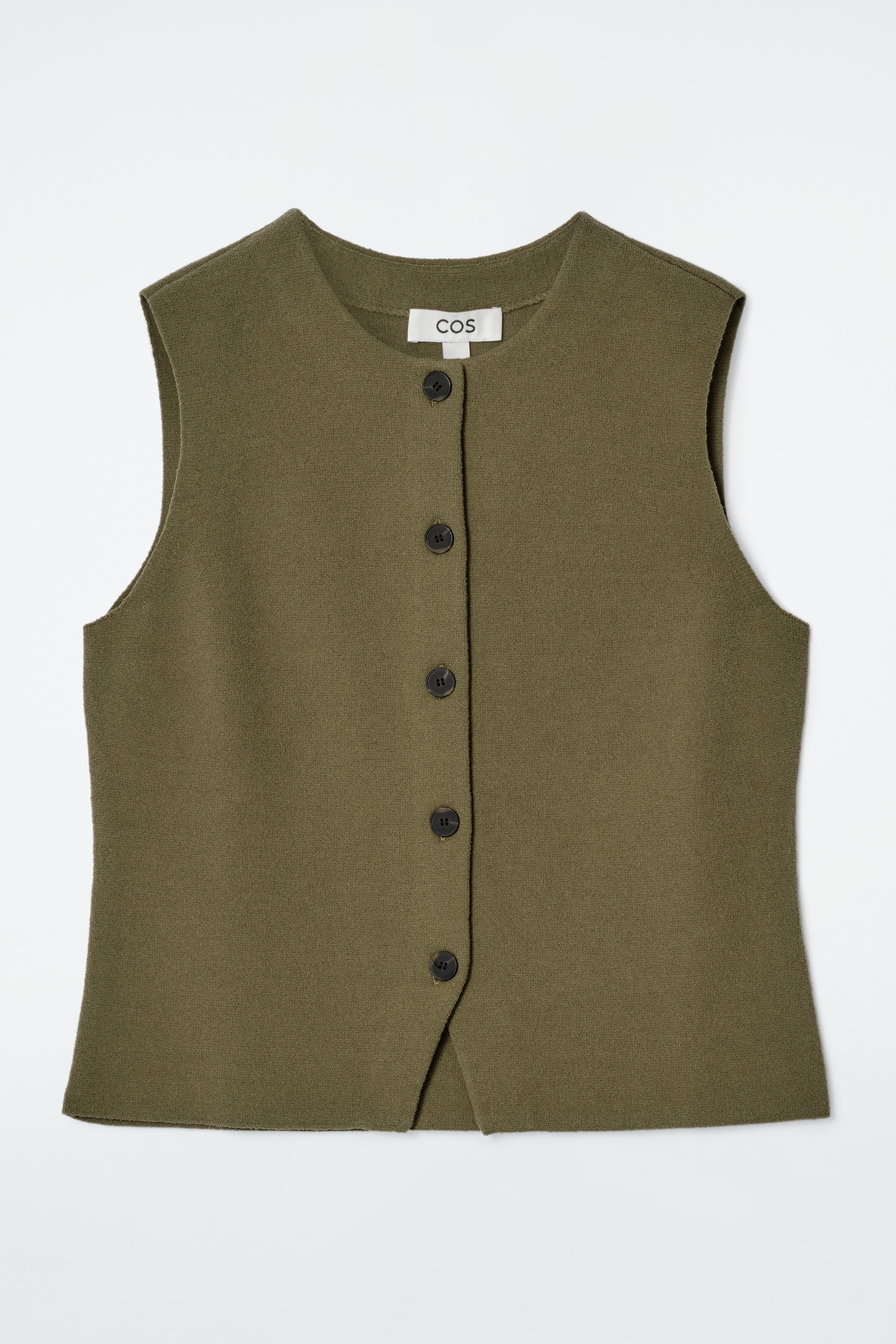 KNITTED COTTON WAISTCOAT - GREEN/DARK BROWN/IVORY/DARK RED/BLACK