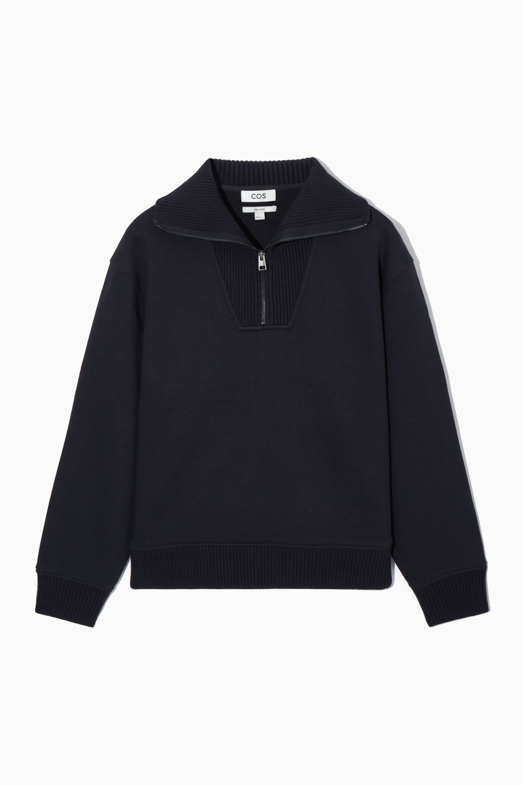 Vis større bilde: FUNNEL-NECK HALF-ZIP SWEATSHIRT - DARK NAVY - Men | H&M NO 1