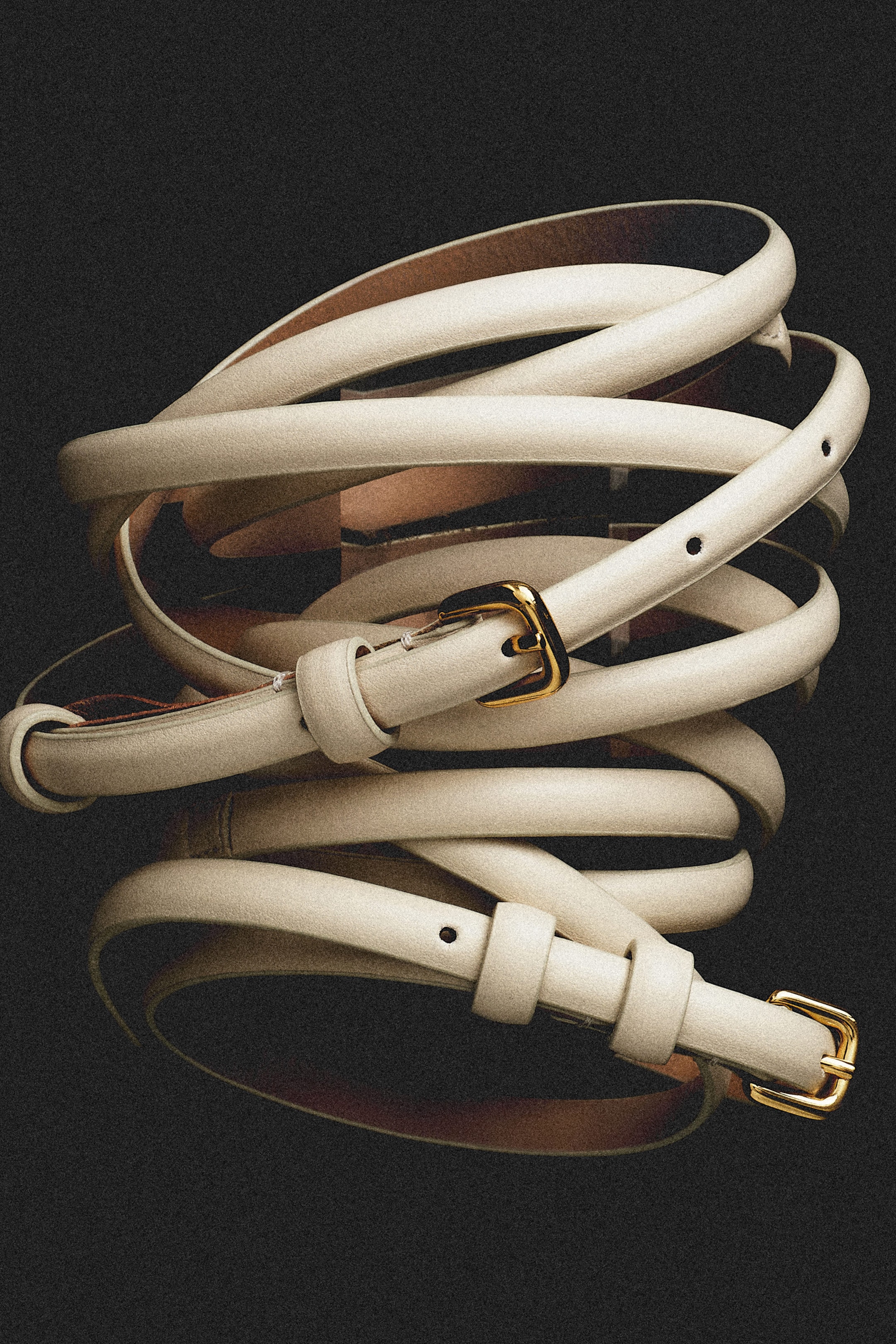 SMALT DUBBELT BÄLTE I LÄDER