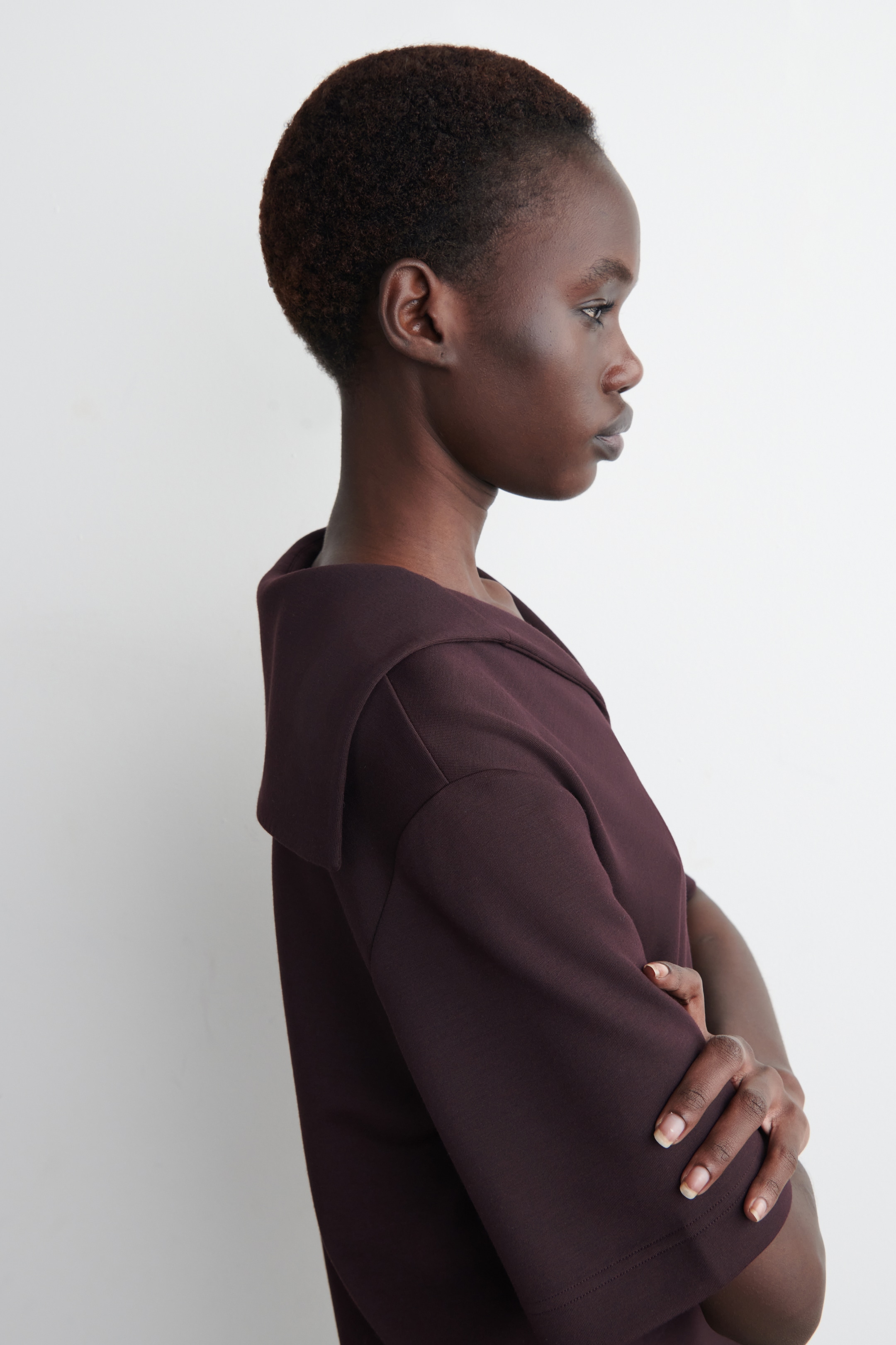 Grotere afbeelding bekijken: T-SHIRT VAN JERSEY MET ZEEMANSKRAAG - bordeauxrood - DAMES | H&M BE 4