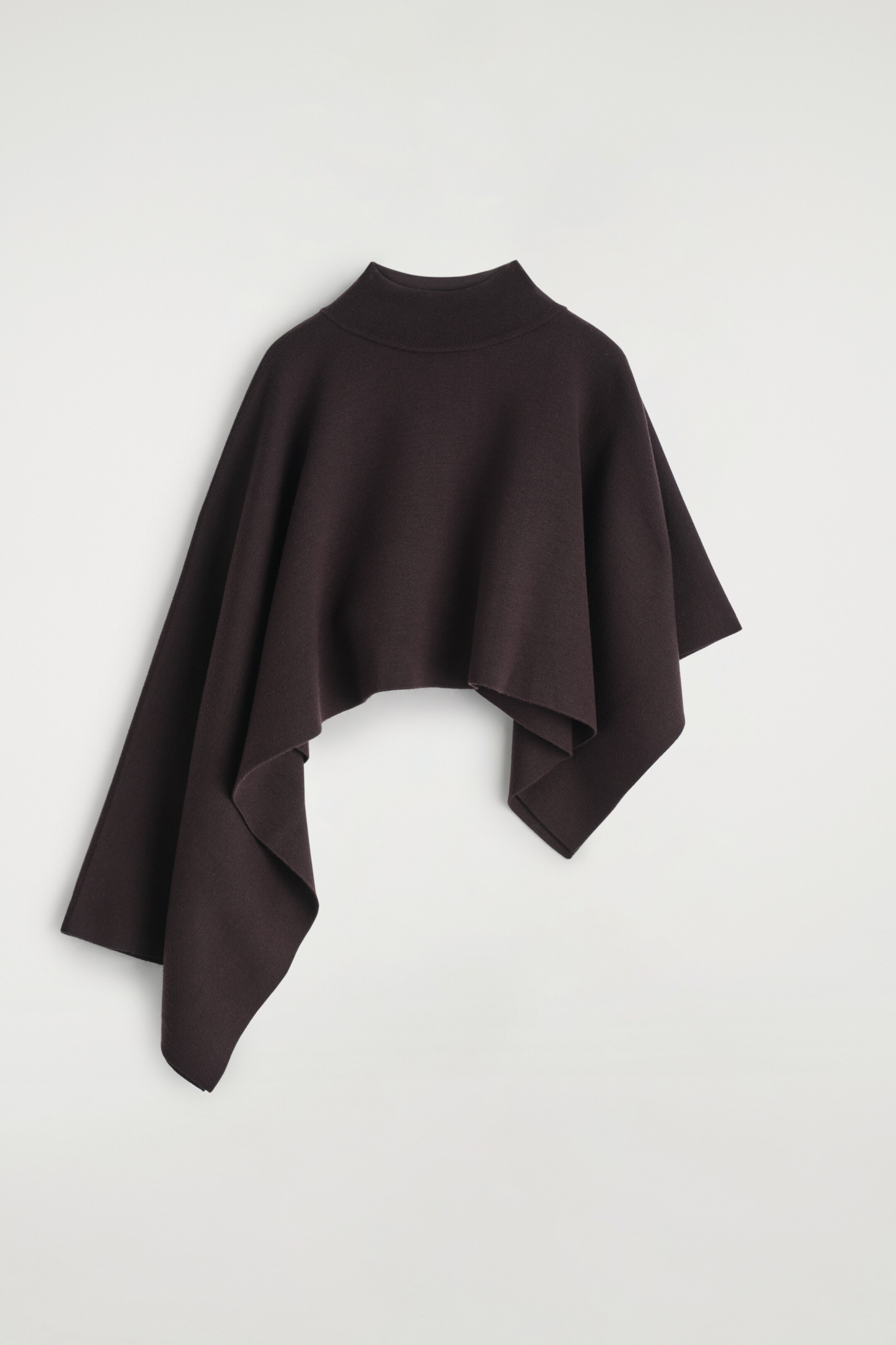 Grotere afbeelding bekijken: Asymmetrische double-knit wollen cape - DONKERBRUIN - DAMES | H&M NL 7