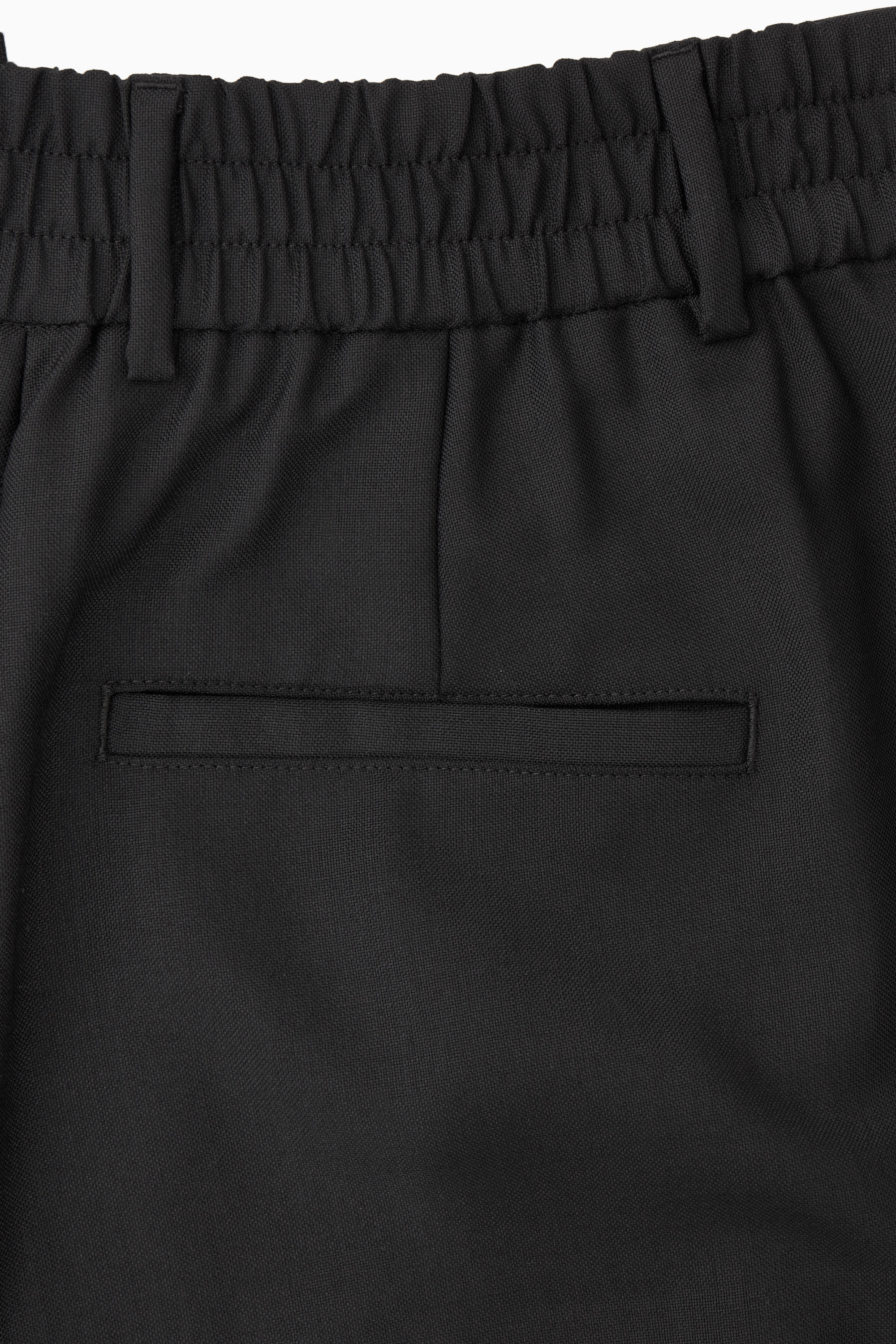 WIDE-LEG WOOL CARGO TROUSERS - BLACK | COS