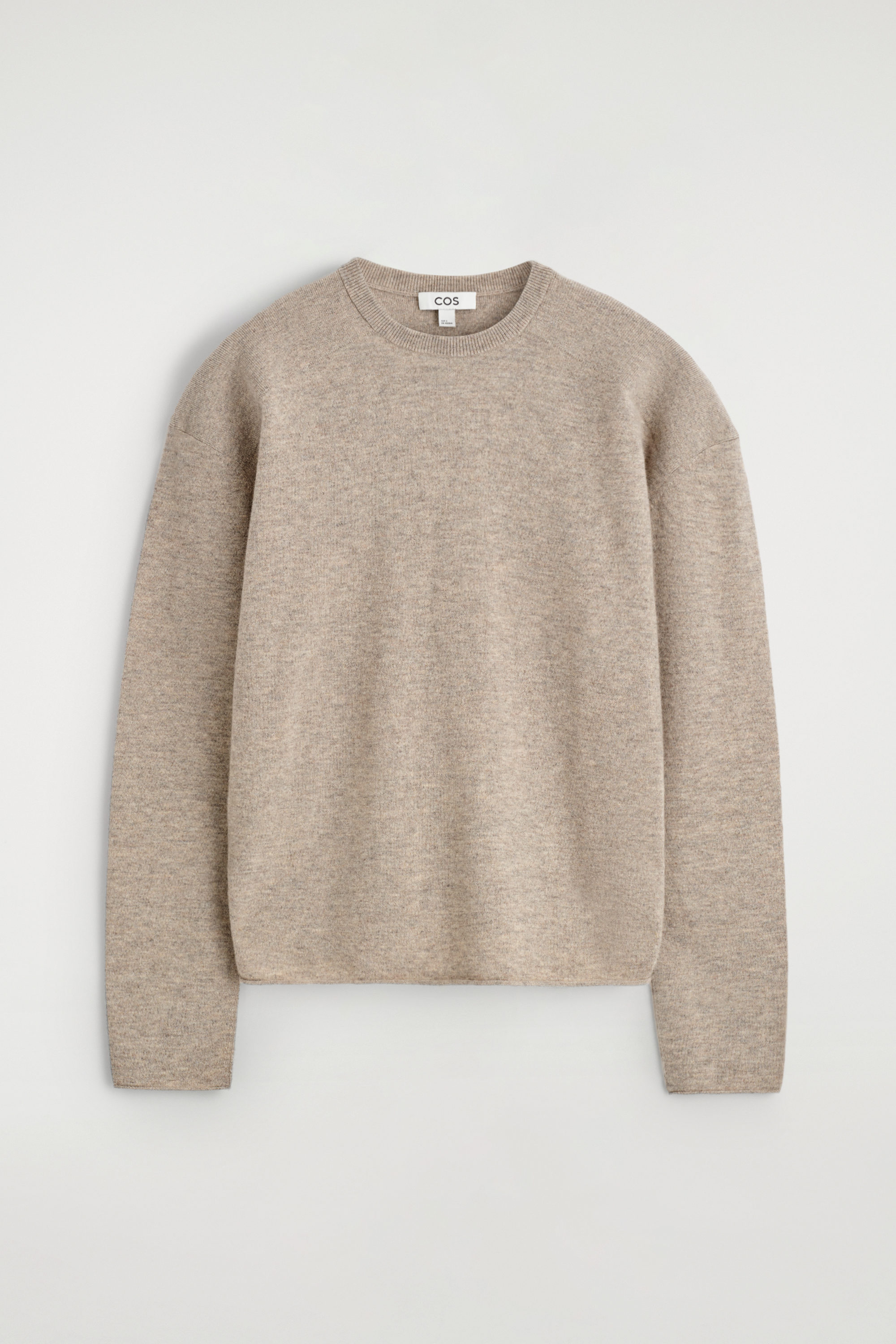 MERINO WOOL CREW-NECK SWEATER - BEIGE MÉLANGE | COS US