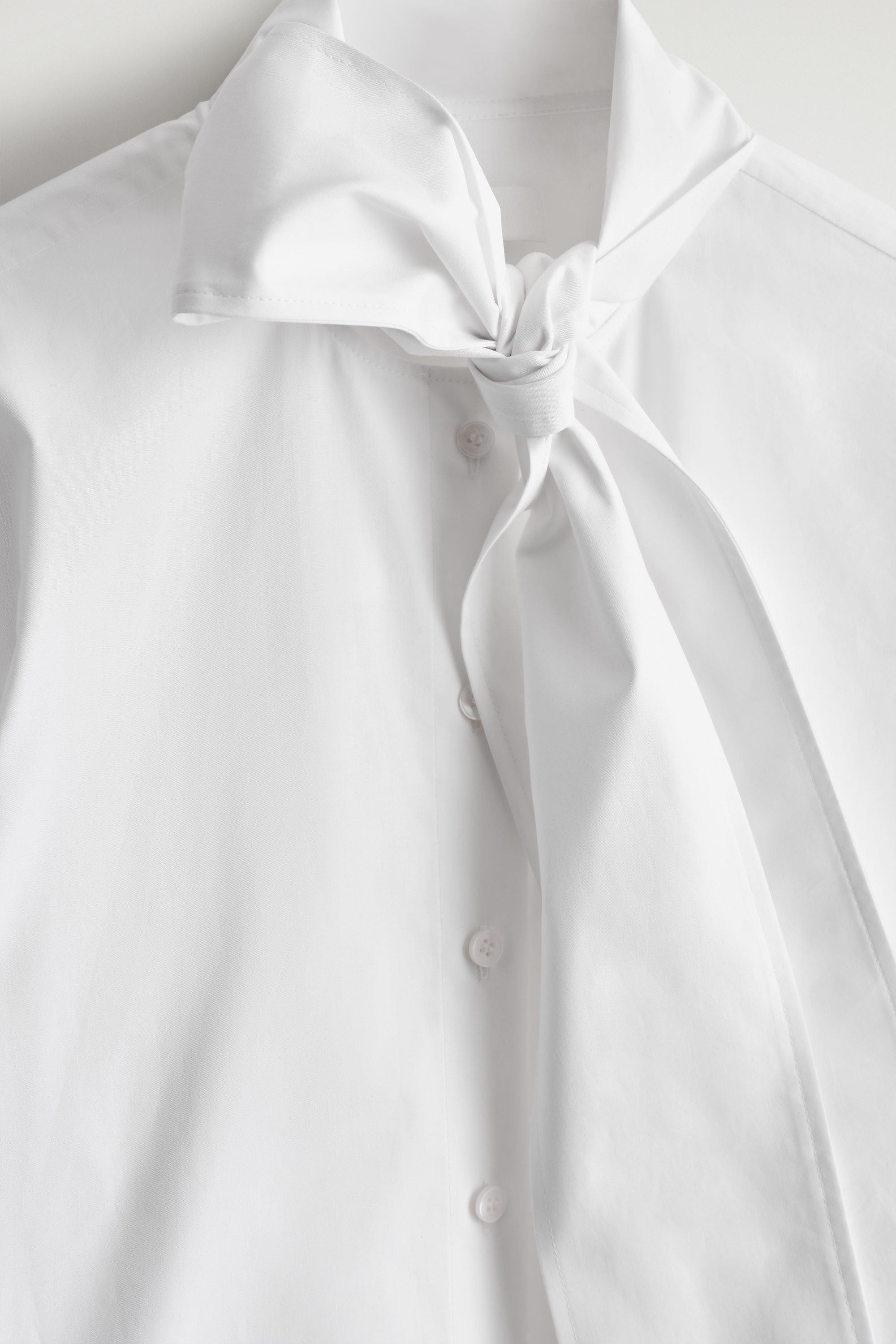 BOW-DETAIL COTTON BLOUSE - WHITE | COS CA
