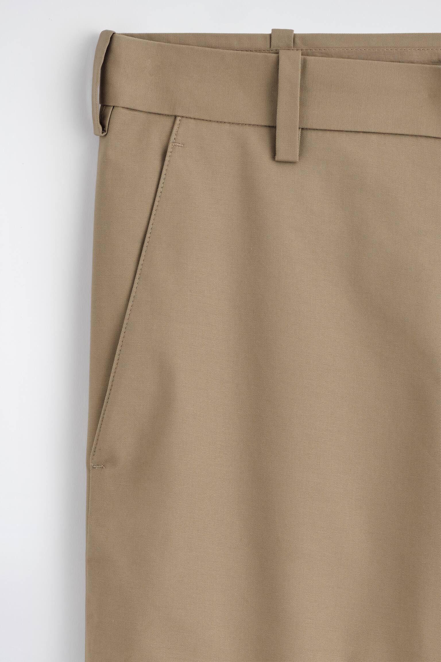 BAWEŁNIANE SPODNIE CHINO Z SZEROKIMI NOGAWKAMI - BEŻOWY/CZARNY - 3