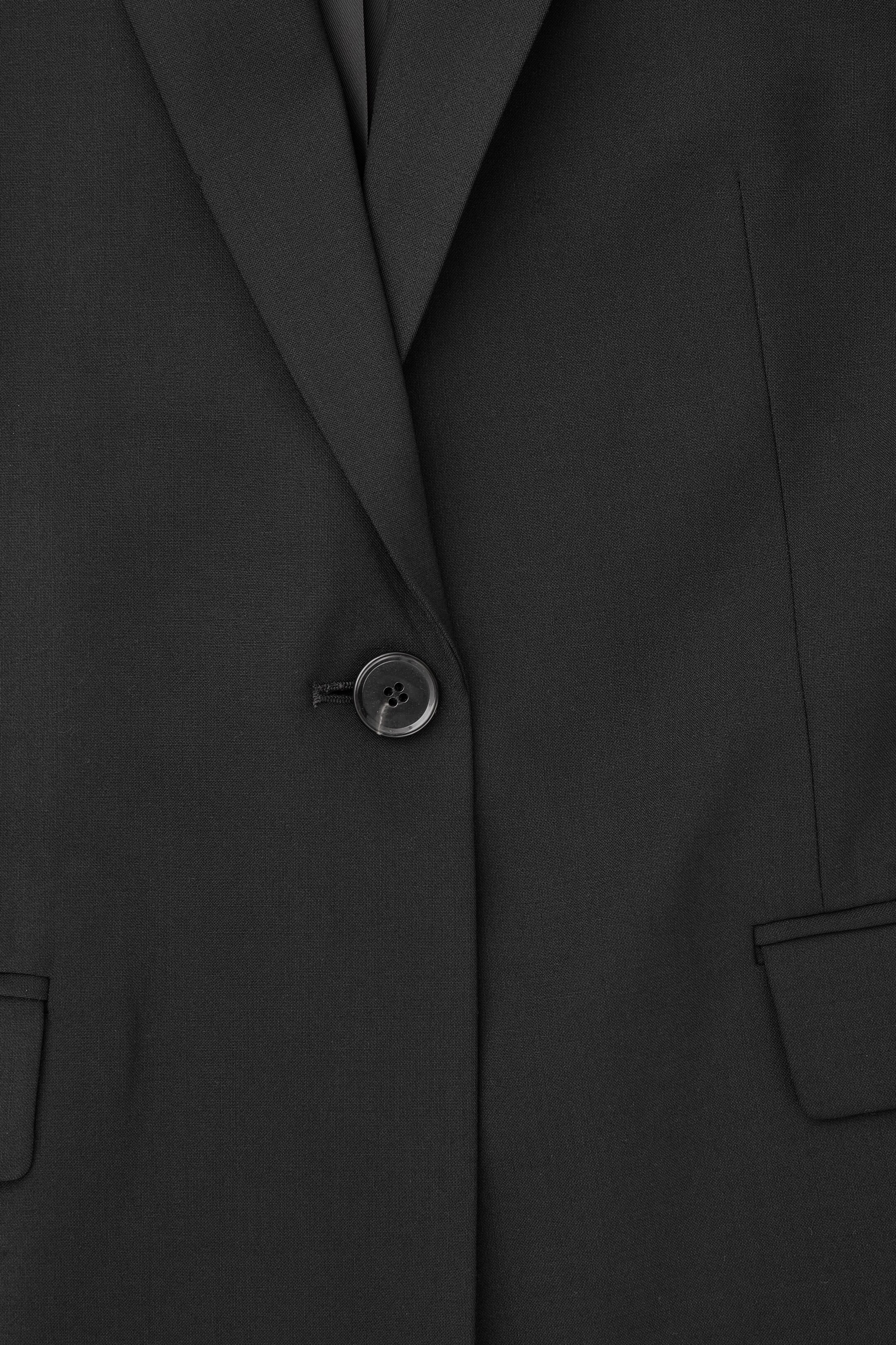 View larger image: DRAPED-SLEEVE SINGLE-BREASTED WOOL BLAZER - BLACK - Ladies | H&M GB 3