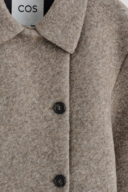 BOILED WOOL-BLEND SHORT JACKET — BEIGE MÉLANGE 1