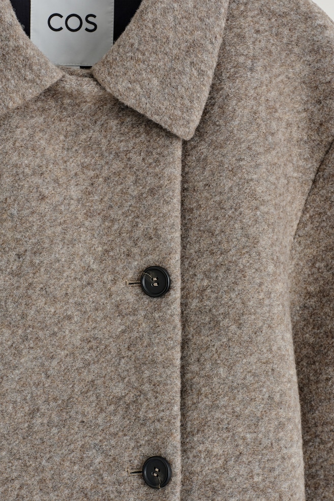 BOILED WOOL-BLEND SHORT JACKET — BEIGE MÉLANGE