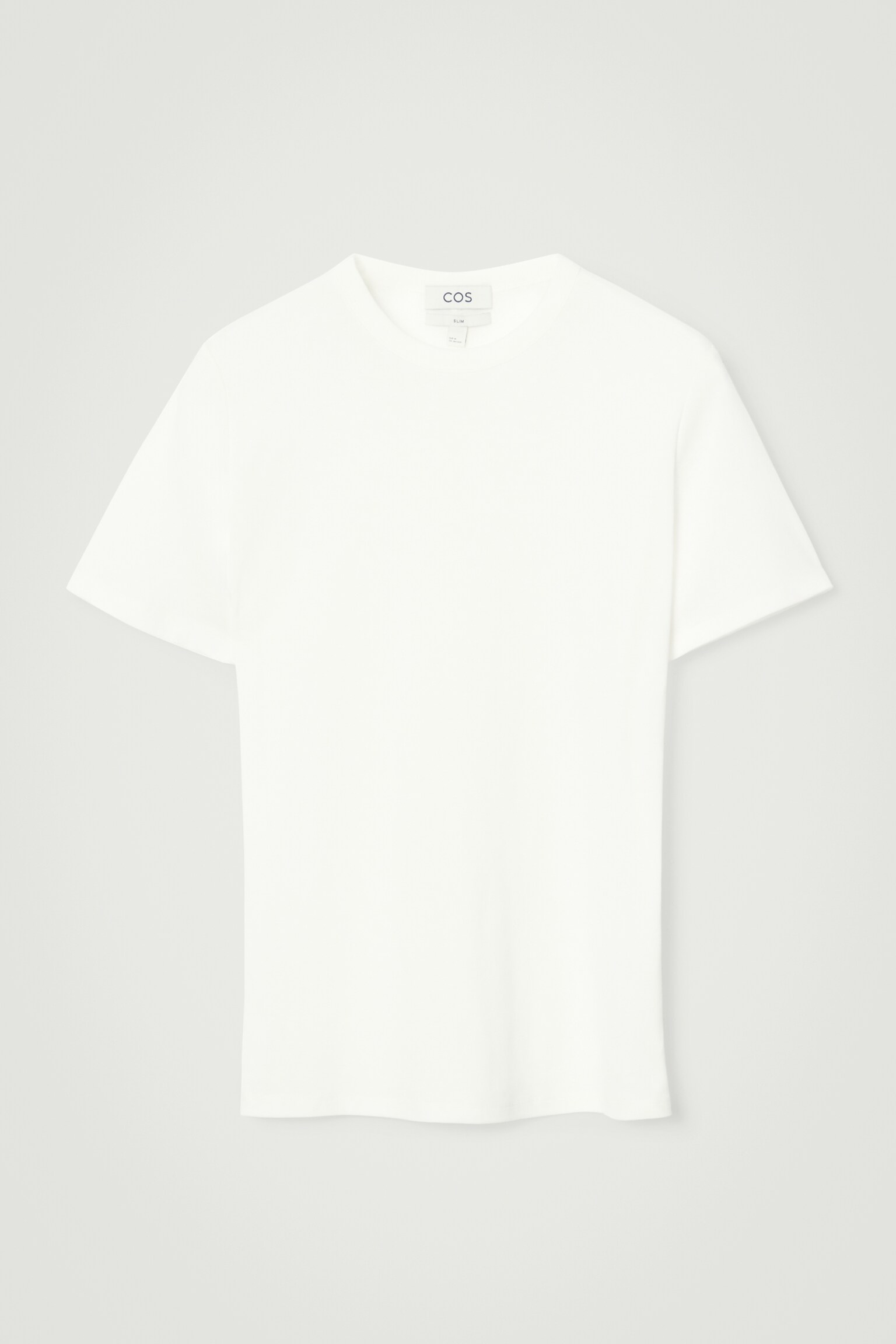 SLIM COTTON-CREPE T-SHIRT - OFF-WHITE/DARK GREY - 1