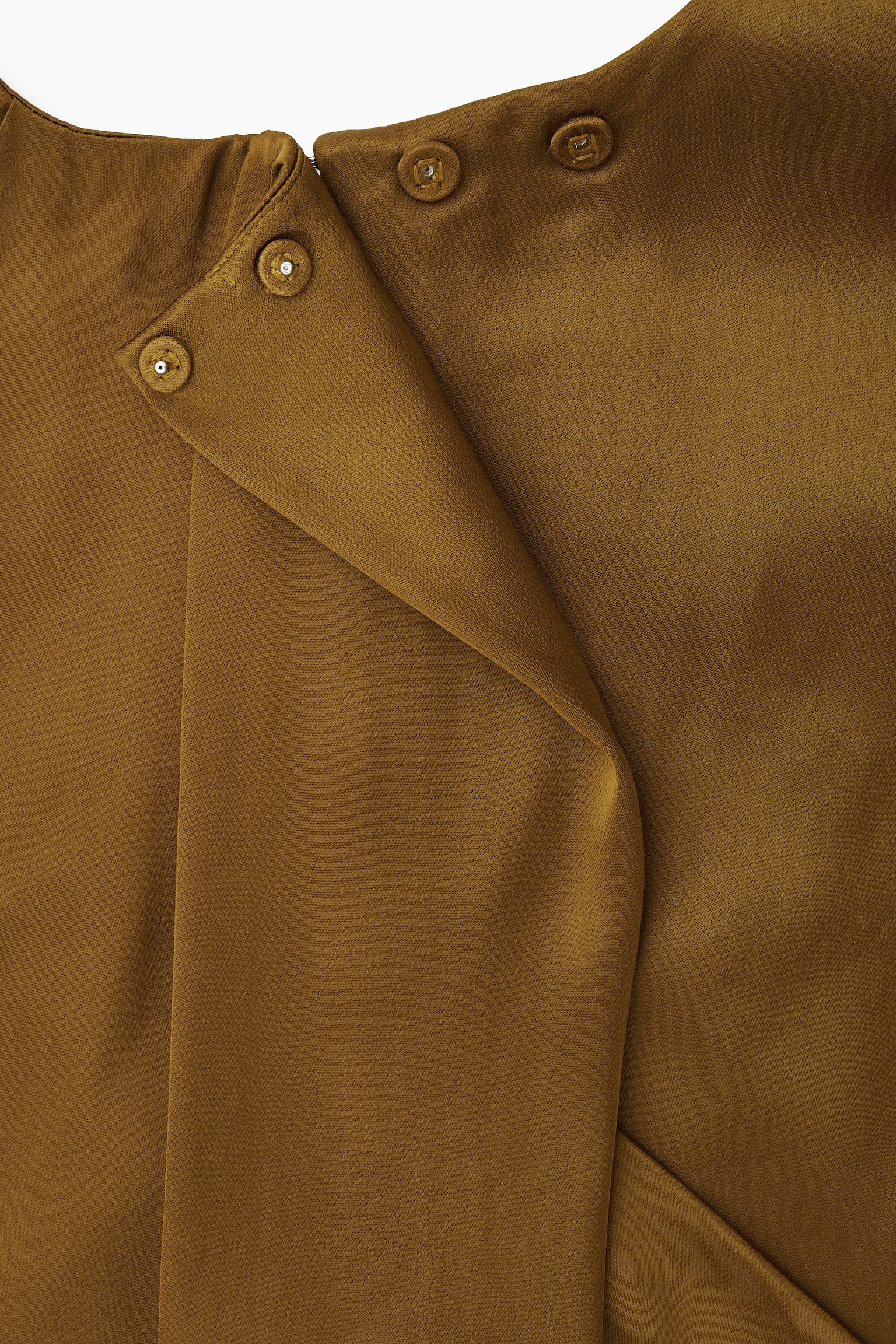 ROBE DRAPÉE MIDI MANCHERONS - BRUN - 2