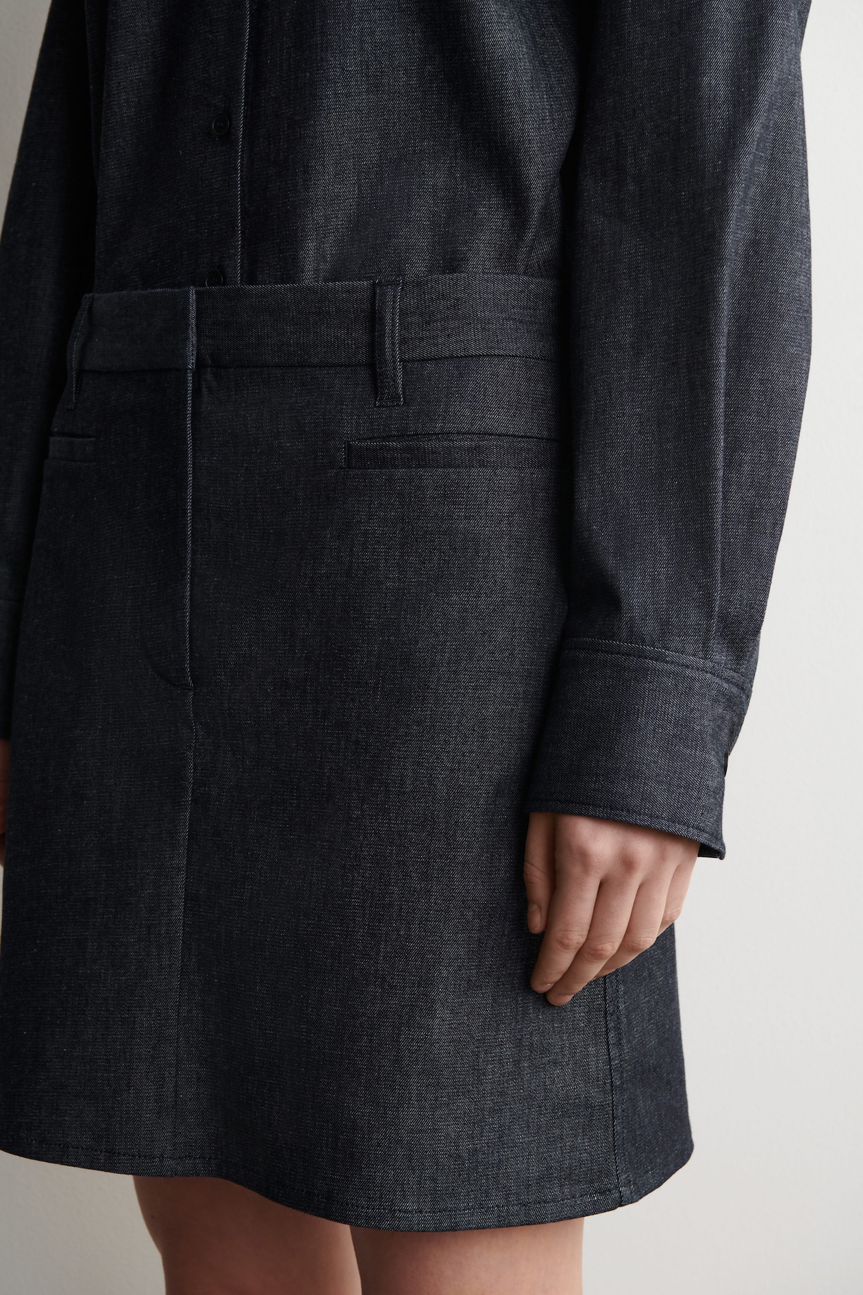DENIM MINI SKIRT — INDIGO