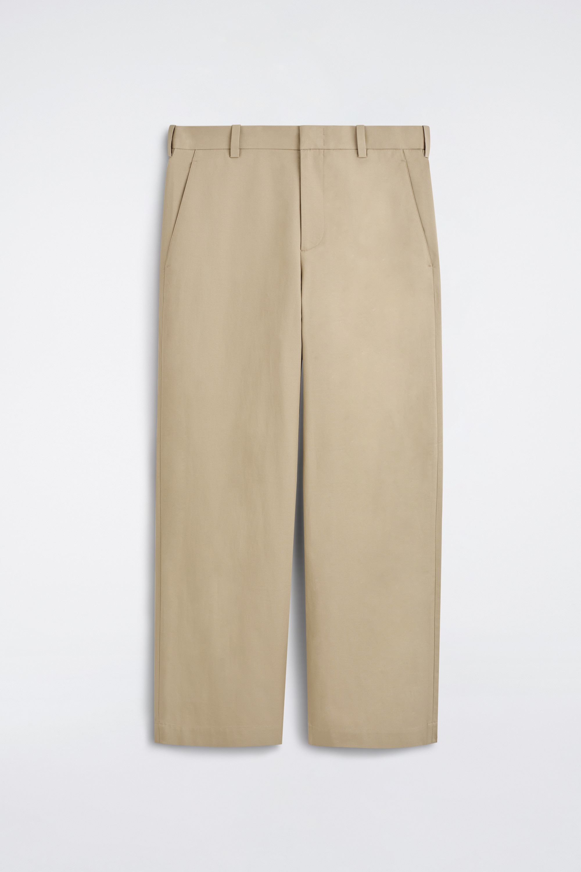 Bomulds chinos med vide ben - BEIGE/MØRKEBRUN/SORT/BEIGE