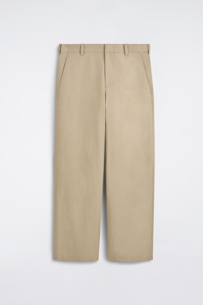 Pantaloni chino din bumbac cu croială largă - BEJ/MARO ÎNCHIS/NEGRU/BEJ - 1