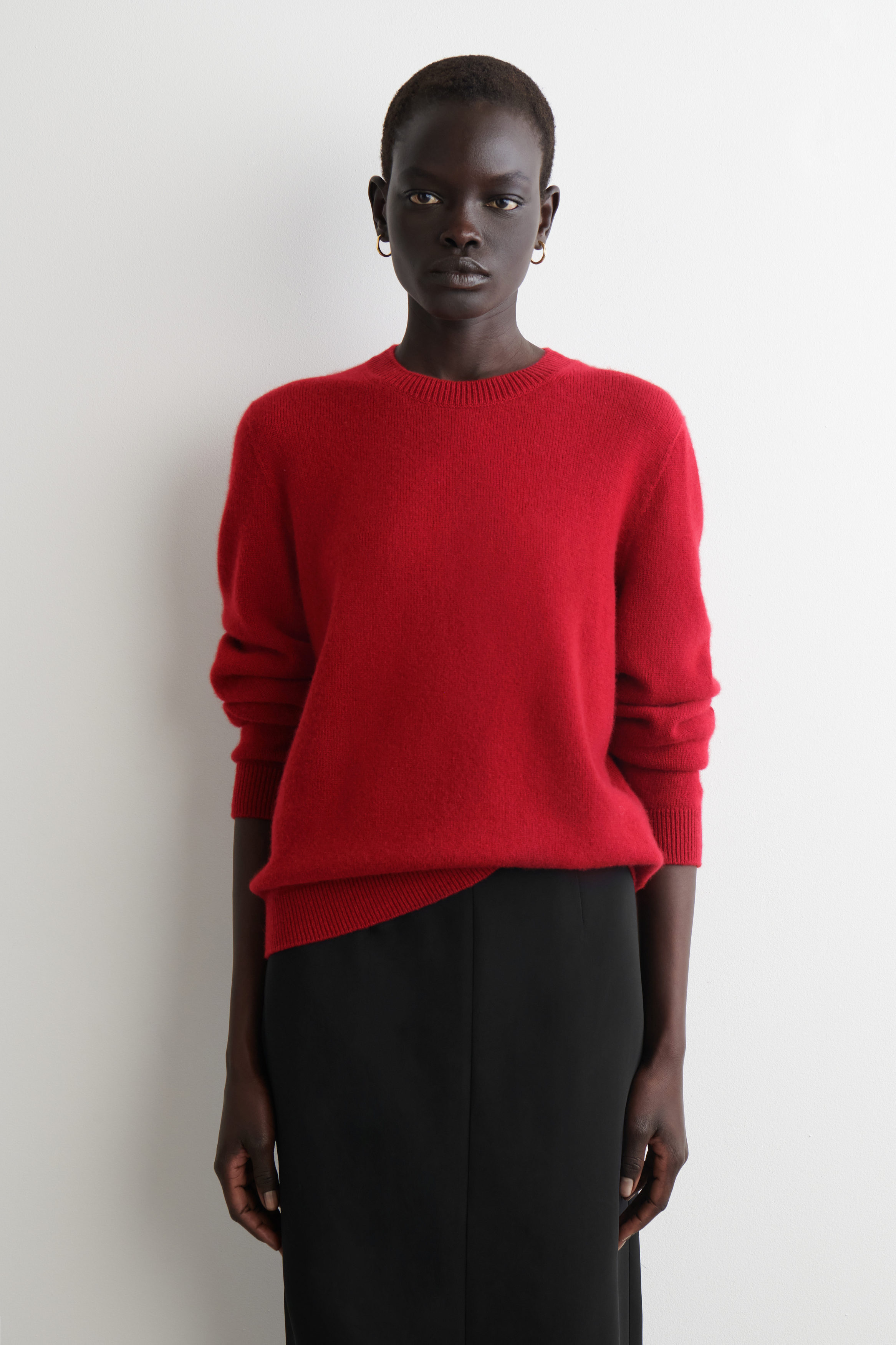 CASHMERE CREW-NECK SWEATER - RED | COS US