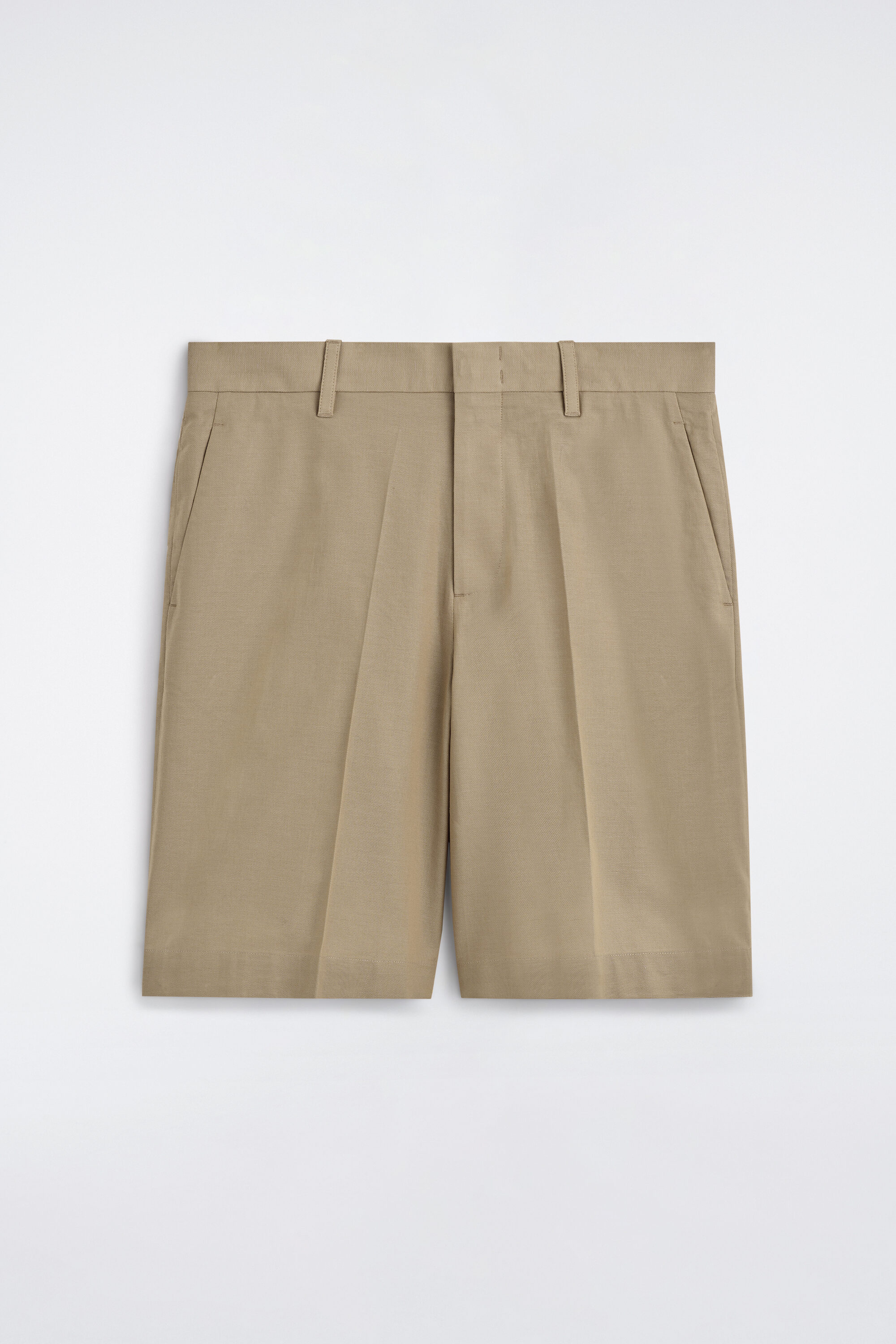Tailored Textured Cotton Shorts