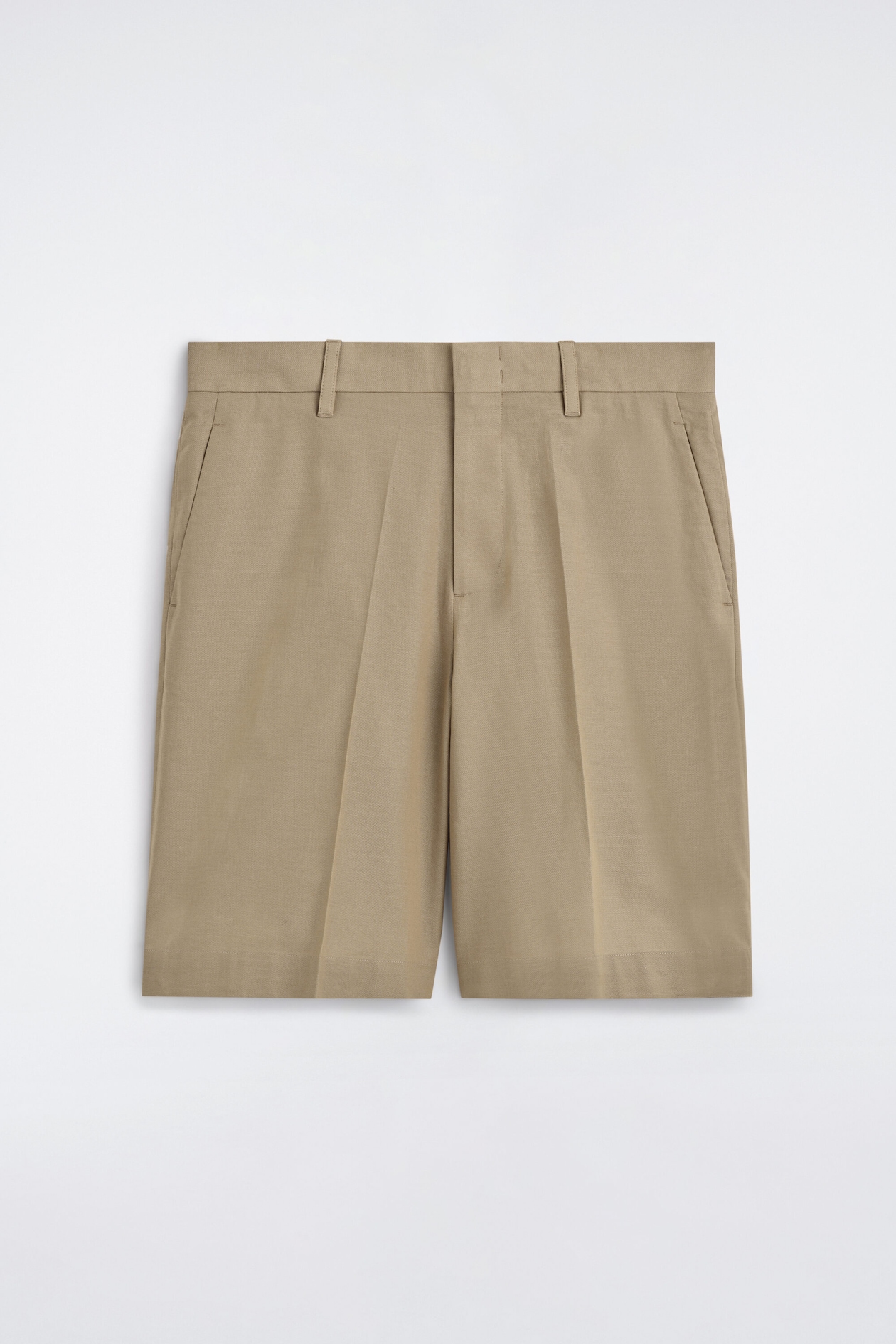 TAILORED TEXTURED-COTTON SHORTS
