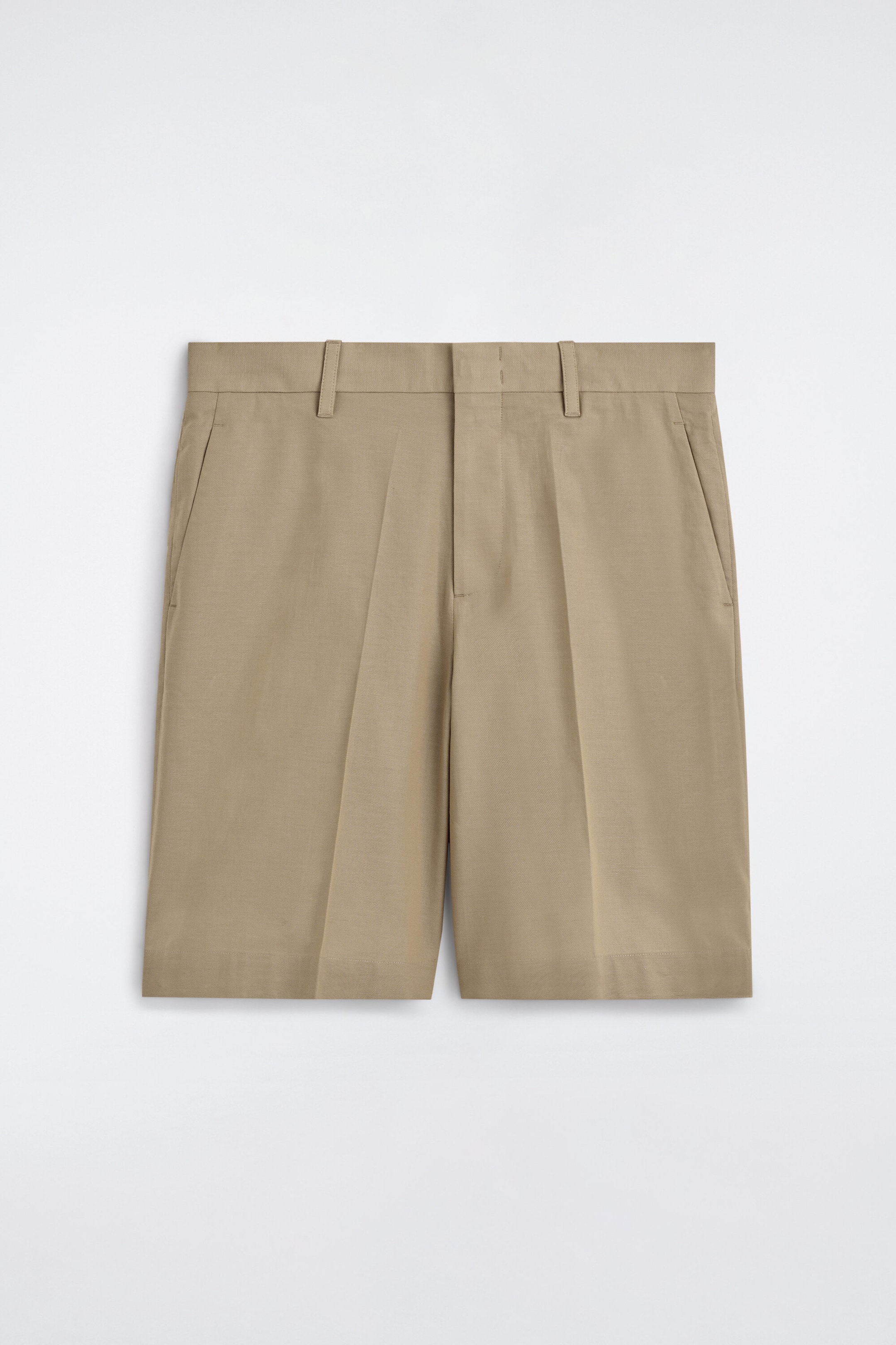 TAILORED TEXTURED-COTTON SHORTS