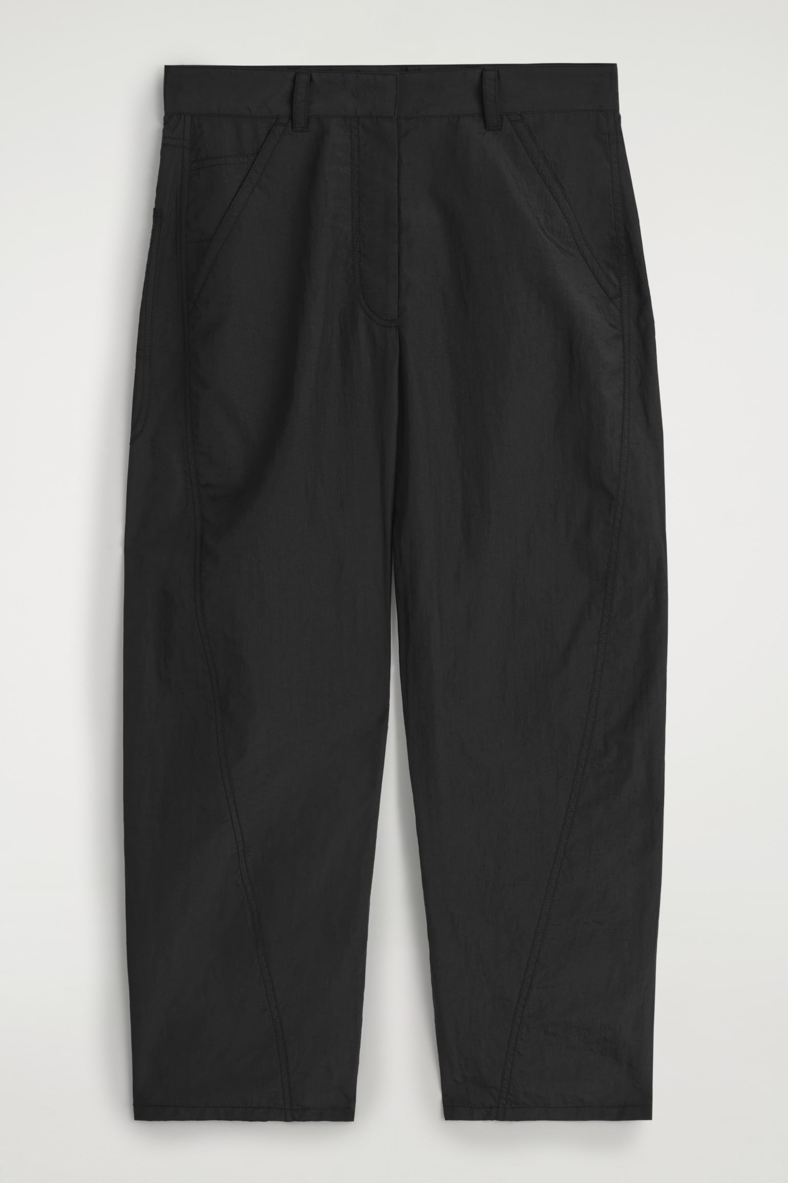 HOSE AUS NYLON MIT BARREL-BEIN - SCHWARZ
