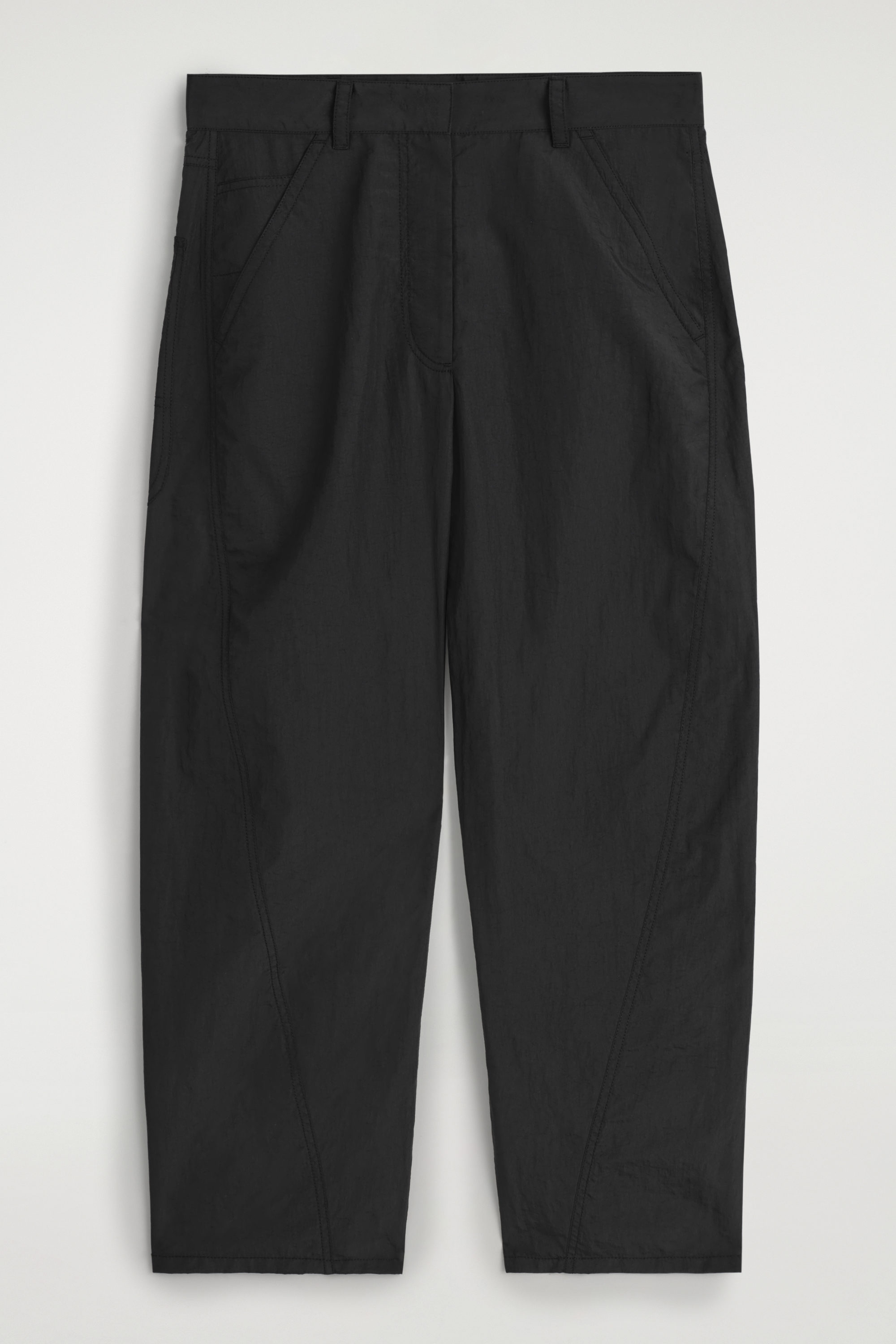 SLIM PINTUCKED KICK-FLARE PANTS - BLACK | COS