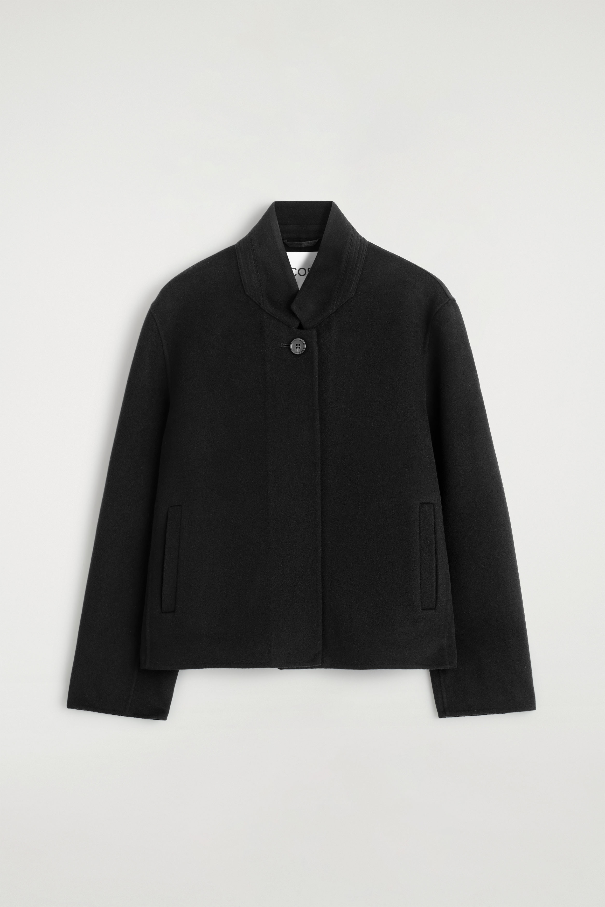 STRUCTURED DOUBLE-FACED WOOL JACKET - BLACK | COS US