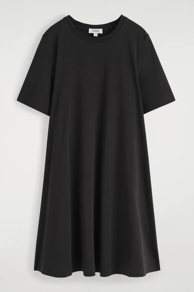 ROBE T-SHIRT TRAPÈZE COURTE - NOIR - 1