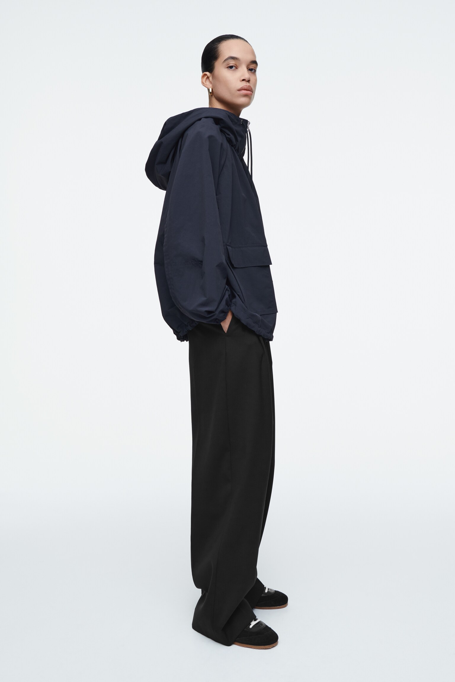 TECHNICAL HOODED PARKA JACKET - NAVY/MOLE - 5