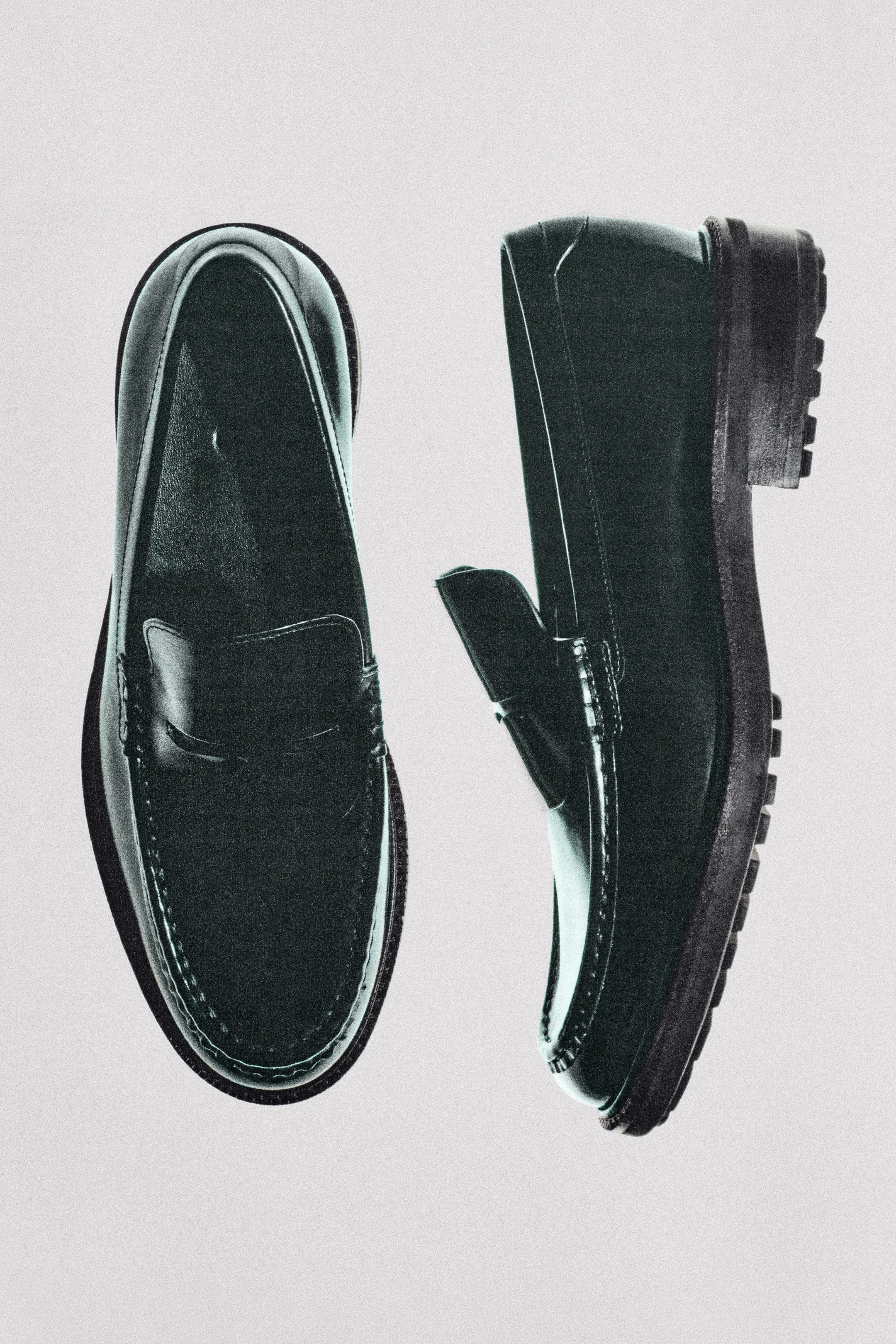RUBBED-LEATHER LOAFERS