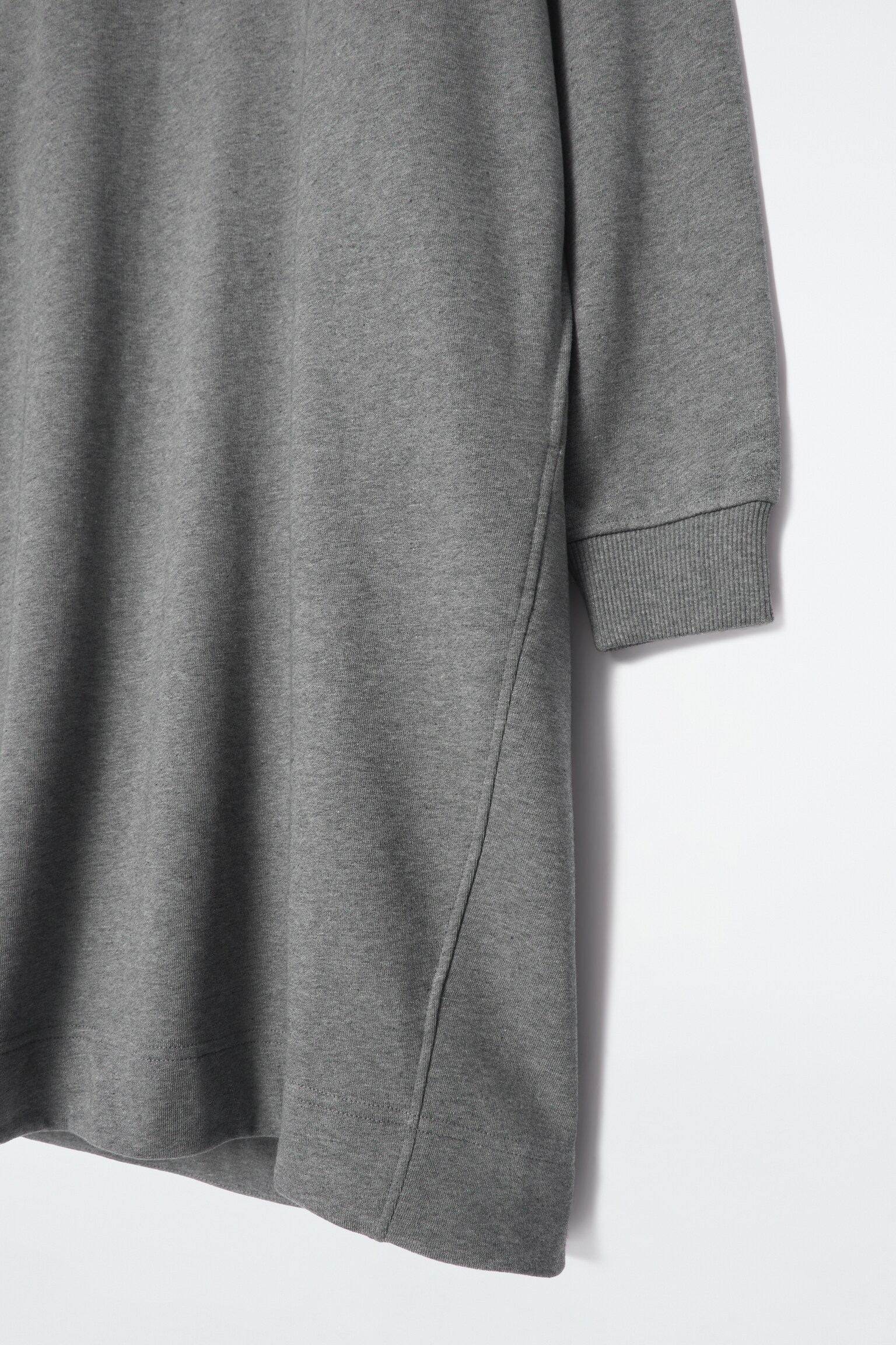 OVERSIZED SWEATSHIRT MIDI DRESS - GREY MÉLANGE - 2