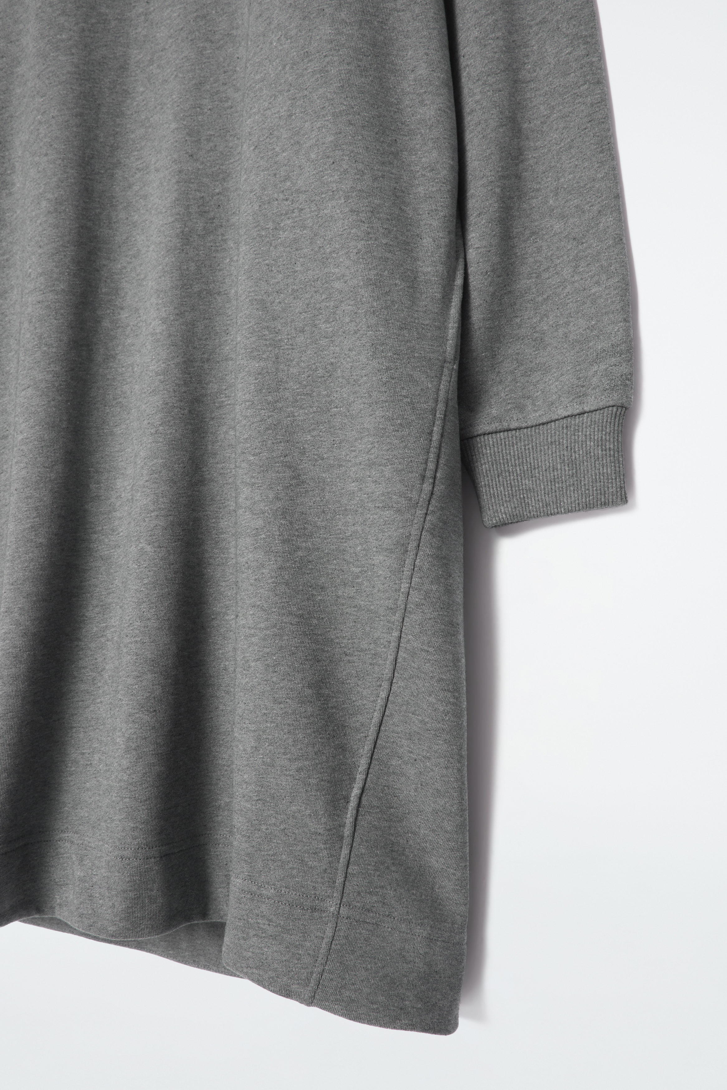 OVERSIZED SWEATSHIRT MIDI DRESS - GRAY MÉLANGE | COS