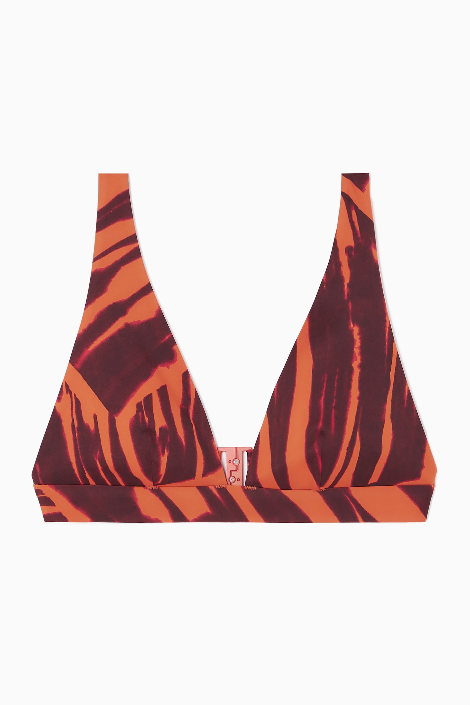 SCUBA BIKINI TOP - BROWN / ORANGE / PINK/DARK TURQUOISE/BLACK/LIGHT YELLOW