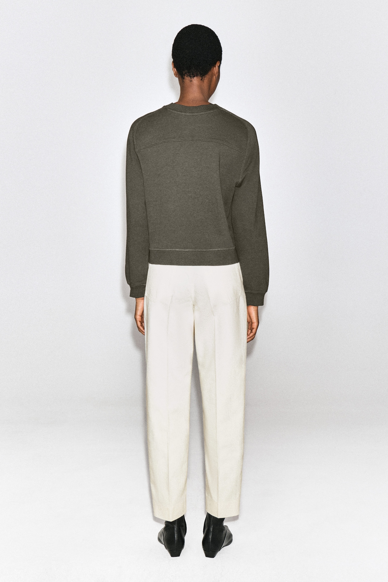 COTTON SWEATSHIRT — BROWN