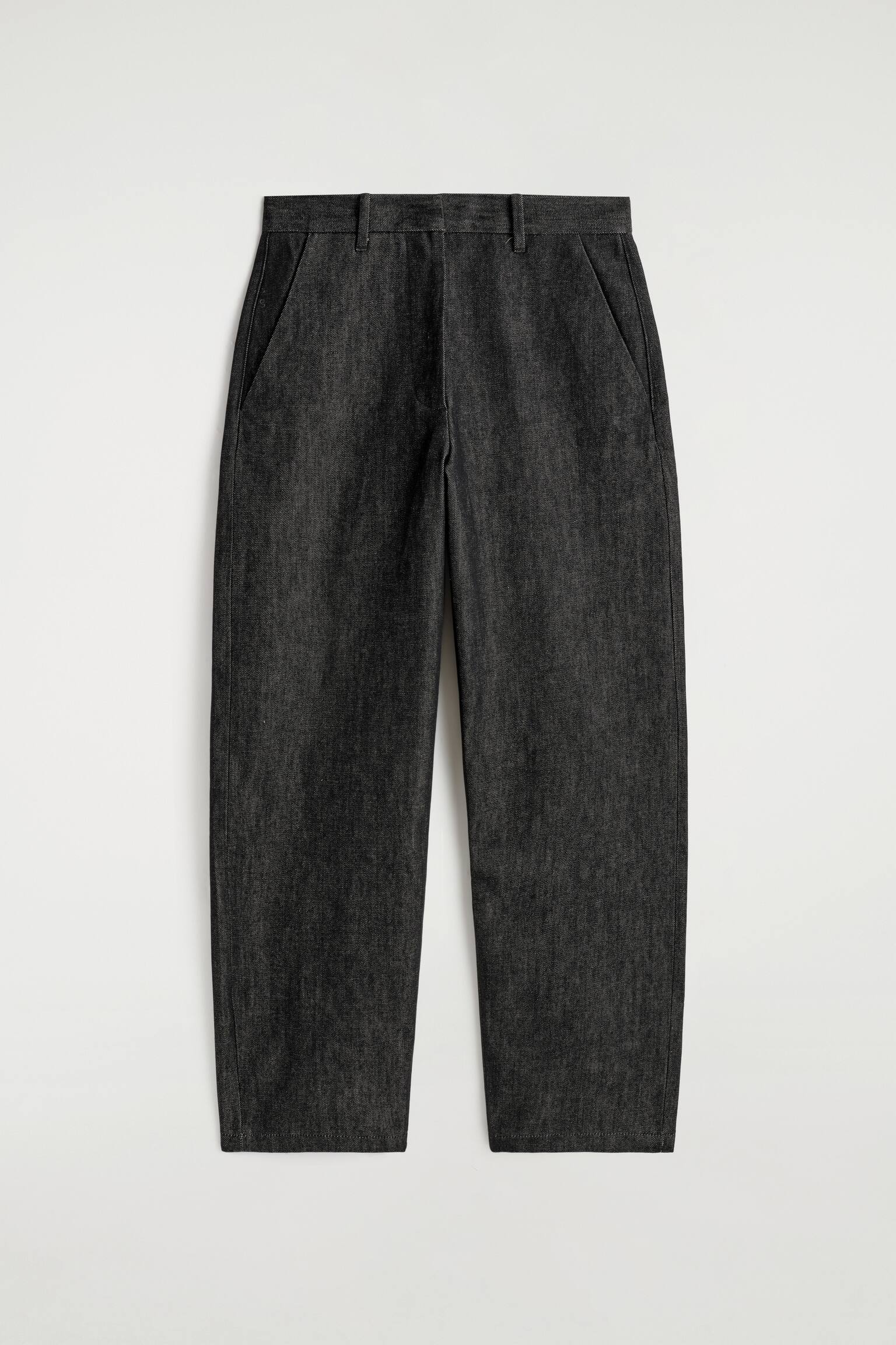 PANTALONI IN DENIM A GAMBA LARGA TAGLIO RILASSATO - NERO - 2