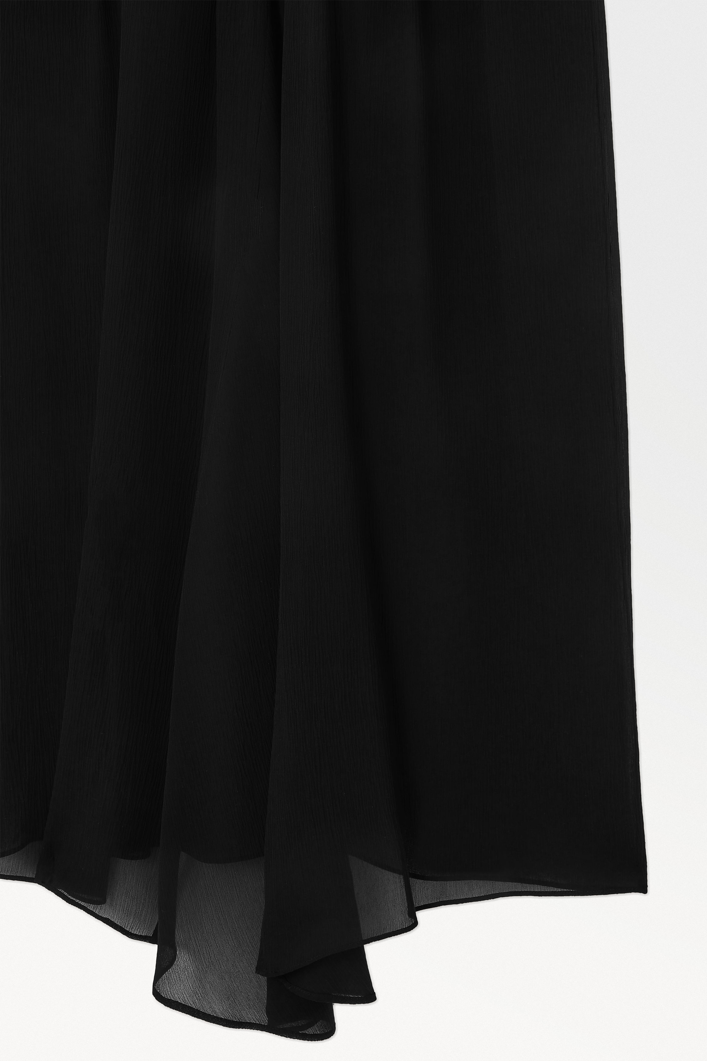 THE CRINKLED SILK-CHIFFON MAXI SKIRT - BLACK | COS